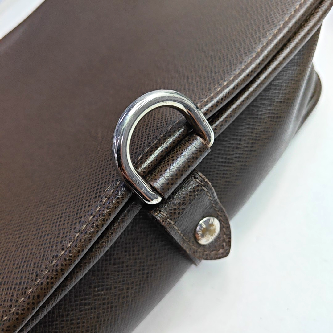LOUIS VUITTON ROMAN Dark Brown Cowhide Embossed Jacquard Single Shoulder Bag Crossbody Bag Silver Hardware-(SKU)-958801776