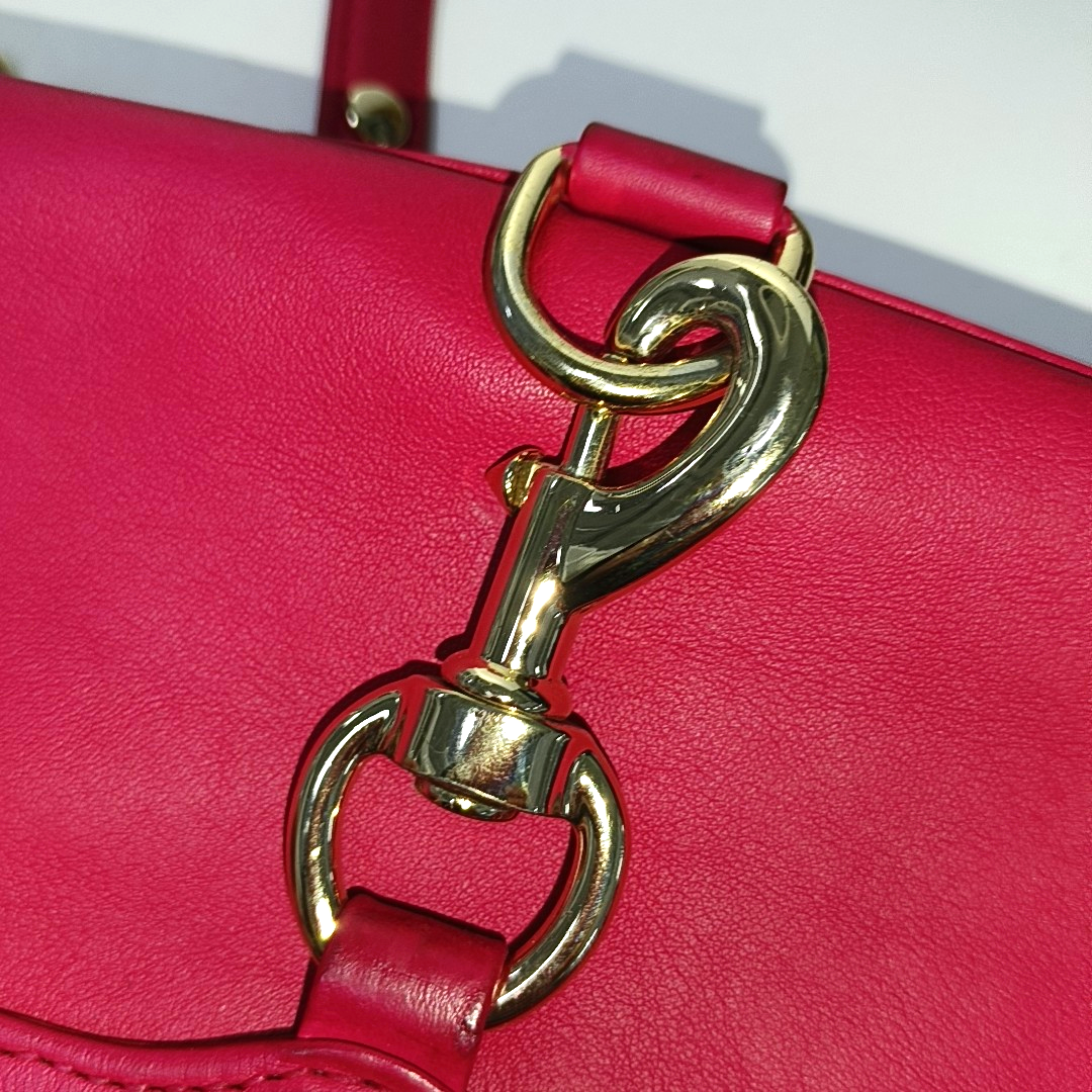 REBECCA MINKOFF M.A.C. Fuchsia Cowhide Single Shoulder Bag Crossbody Golden hardware Removable shoulder strap-(SKU)-935255870