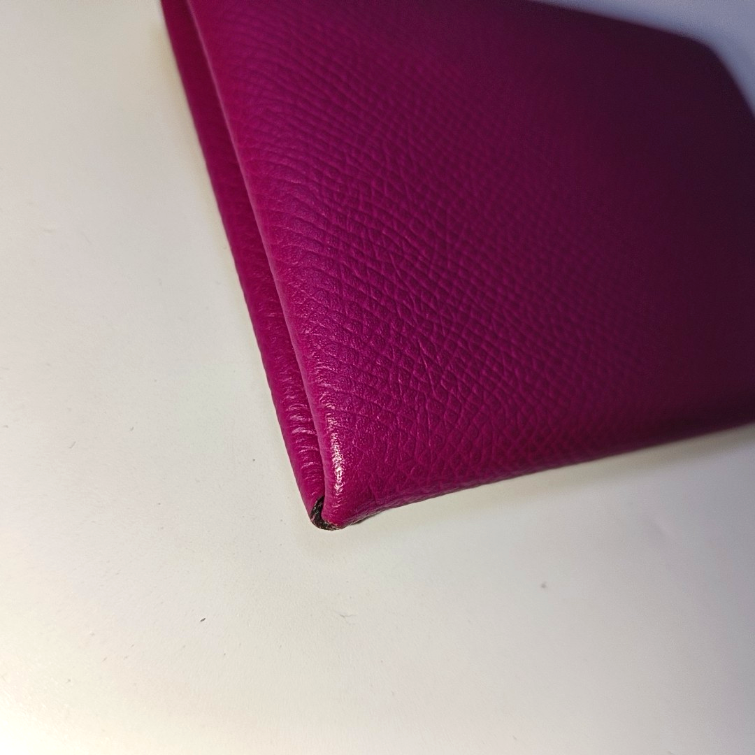 HERMÈS Calvi Magnolia PinkEpsom牛皮卡包 Silver Hardware Astamp-(SKU)-937045587