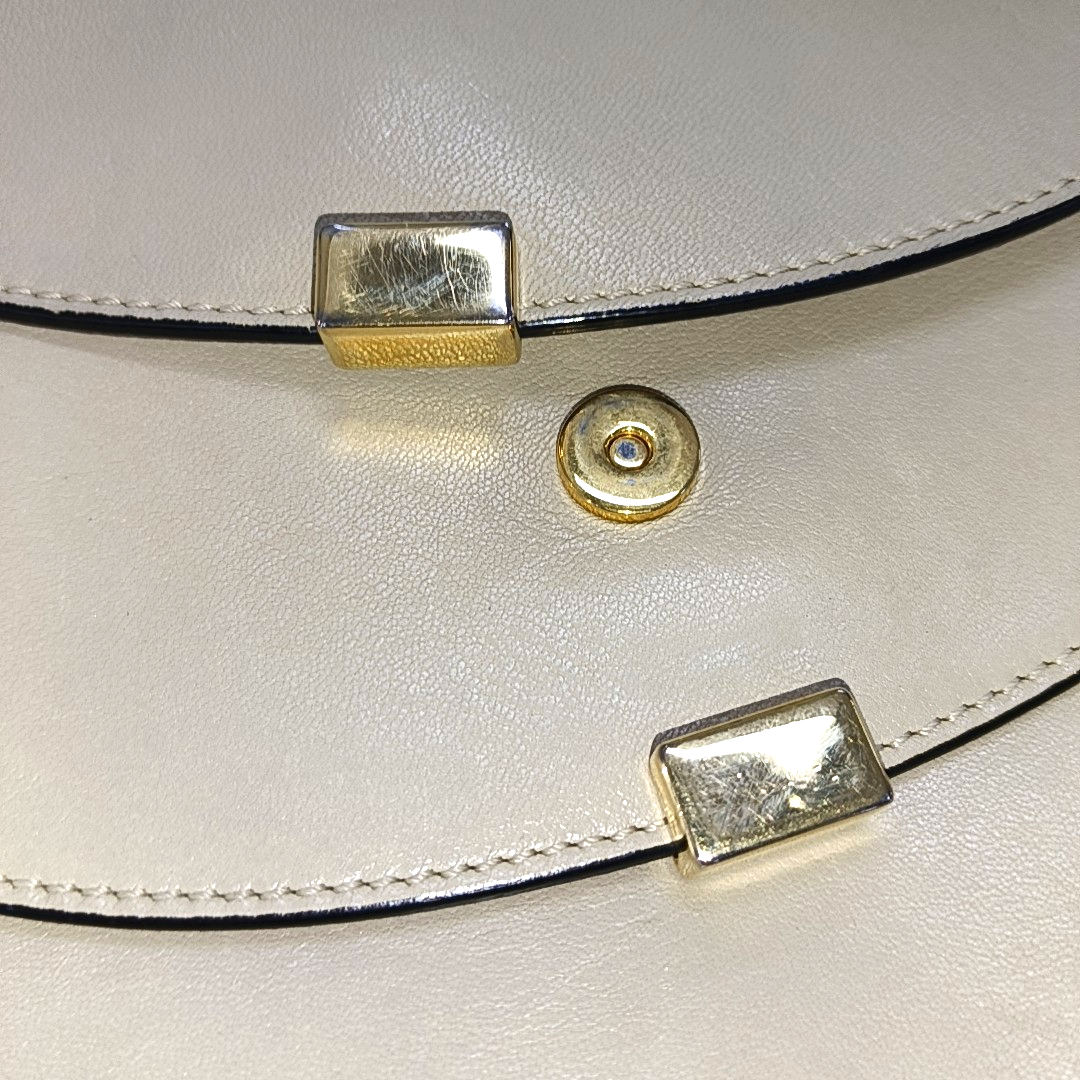 Chloé Georgia Light Gray Cowhide Crossbody Bag Golden hardware Removable shoulder strap-(SKU)-14414002