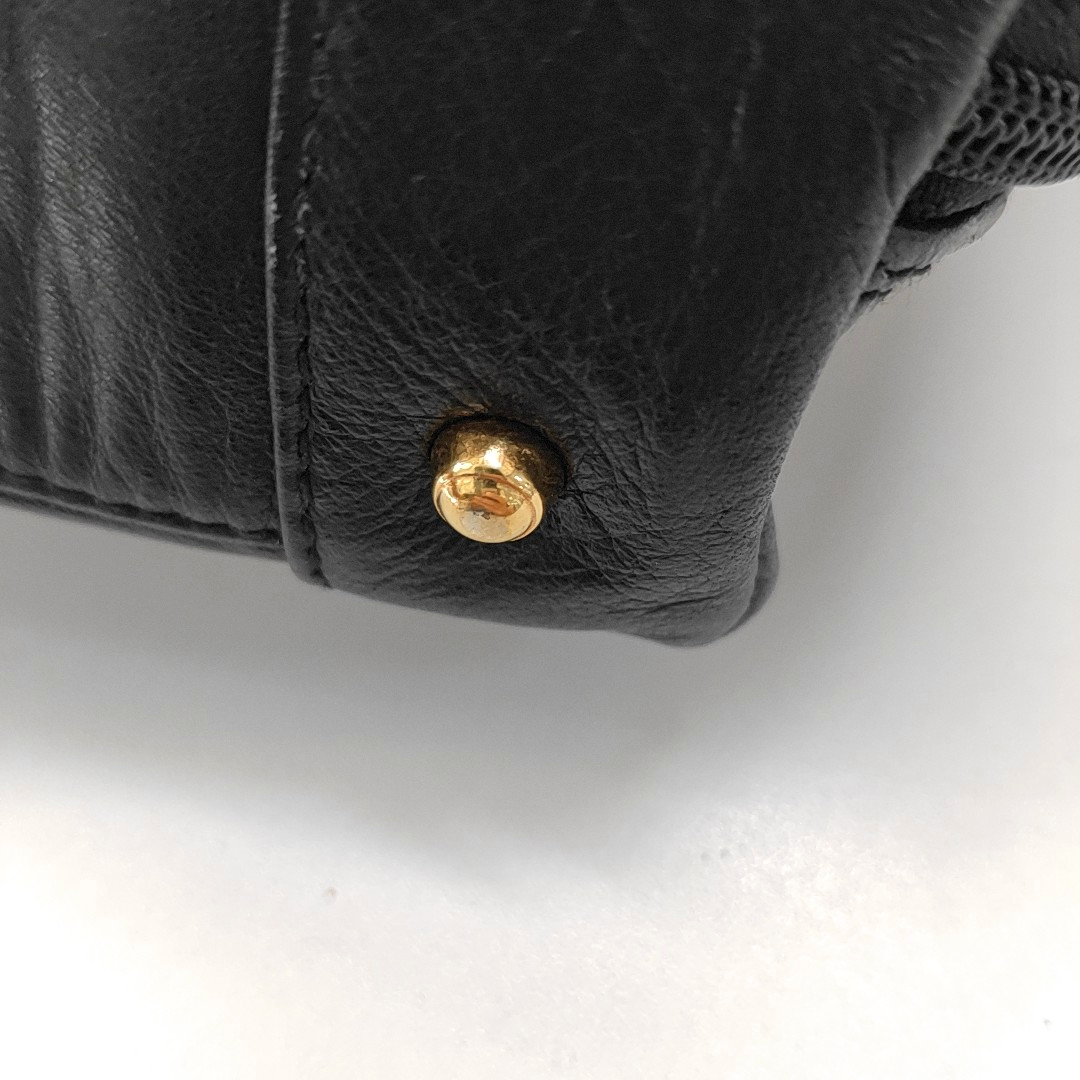 GUCCI Black Leather Tote Bag Shoulder Bag Golden hardware-(SKU)-14020252