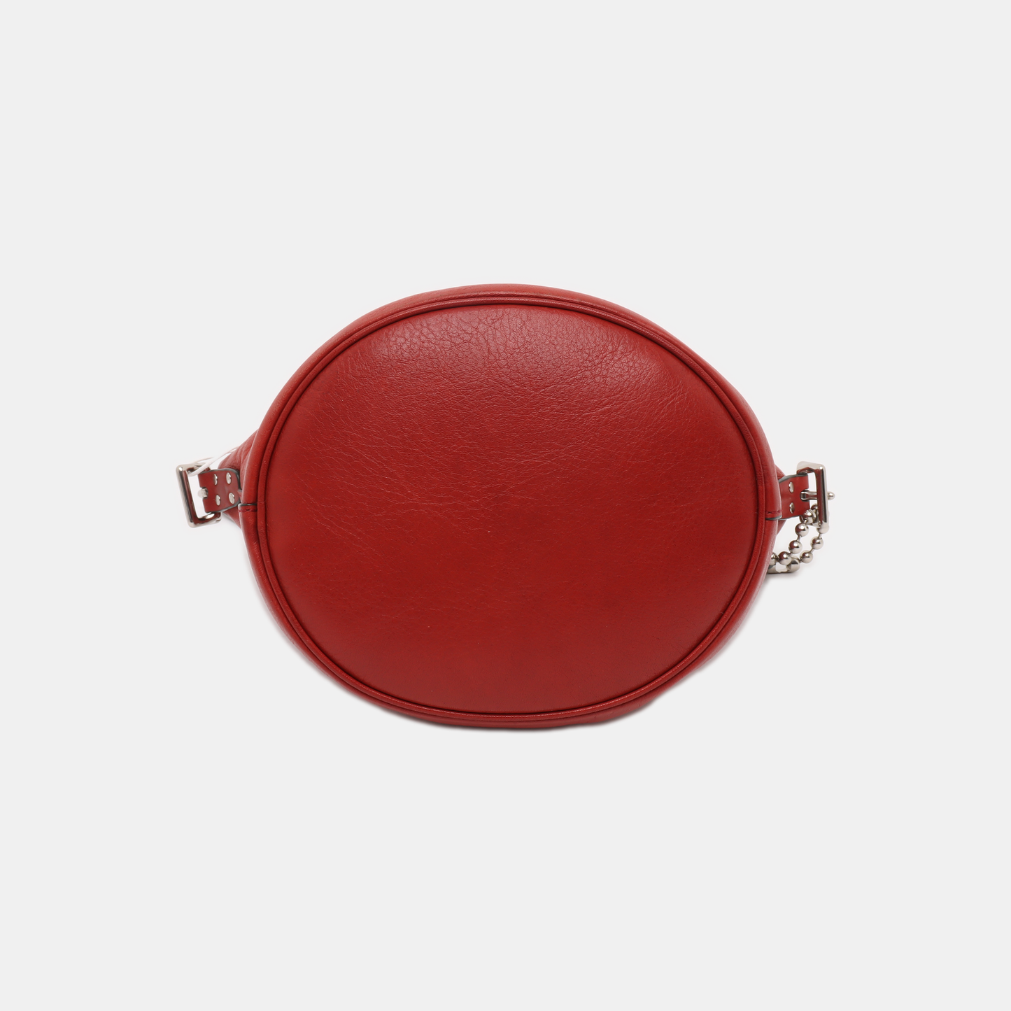COACH DUFFLE Red Leather Carriage Shoulder Bag Silver Hardware Removable shoulder strap-(SKU)-939673565