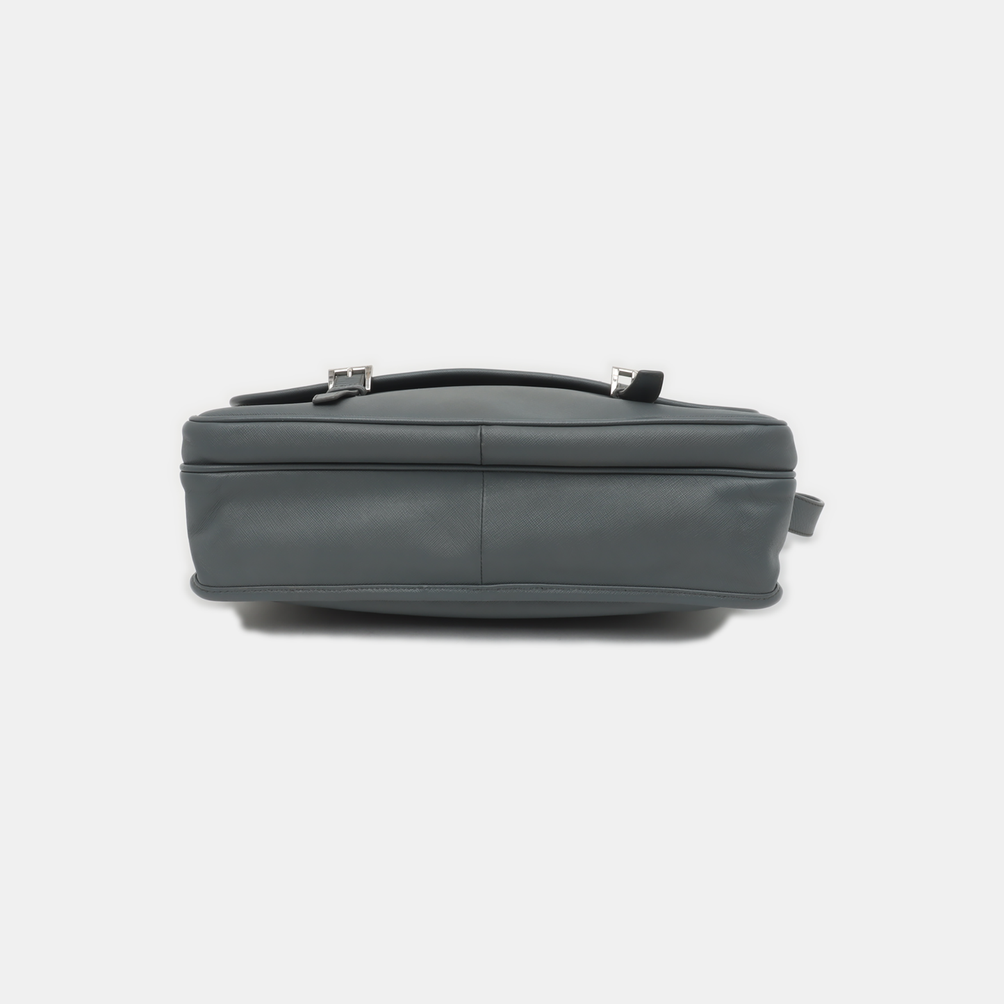 PRADA Dark Grey Cowhide Crosshatch shoulder bag Silver Hardware-(SKU)-938485965