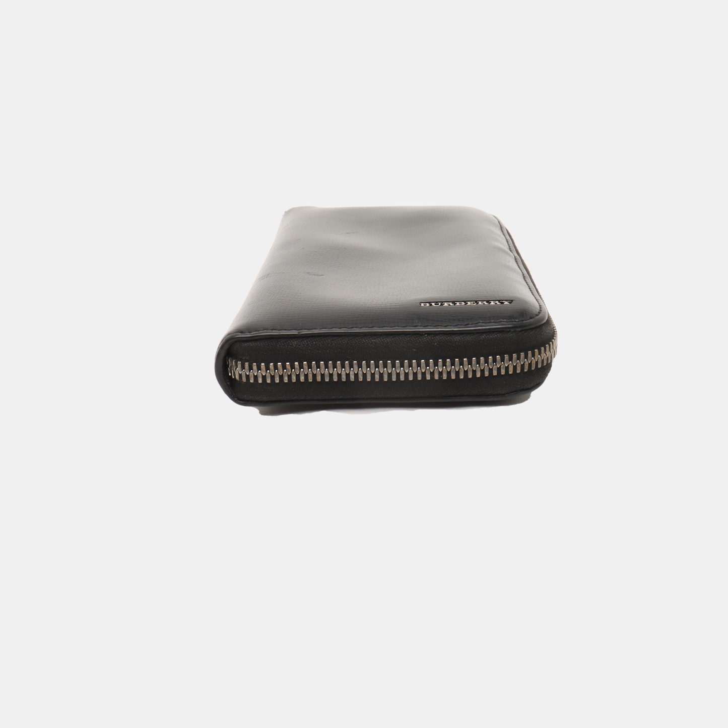BURBERRY Black Cowhide Wallet Silver Hardware-(SKU)-938007863