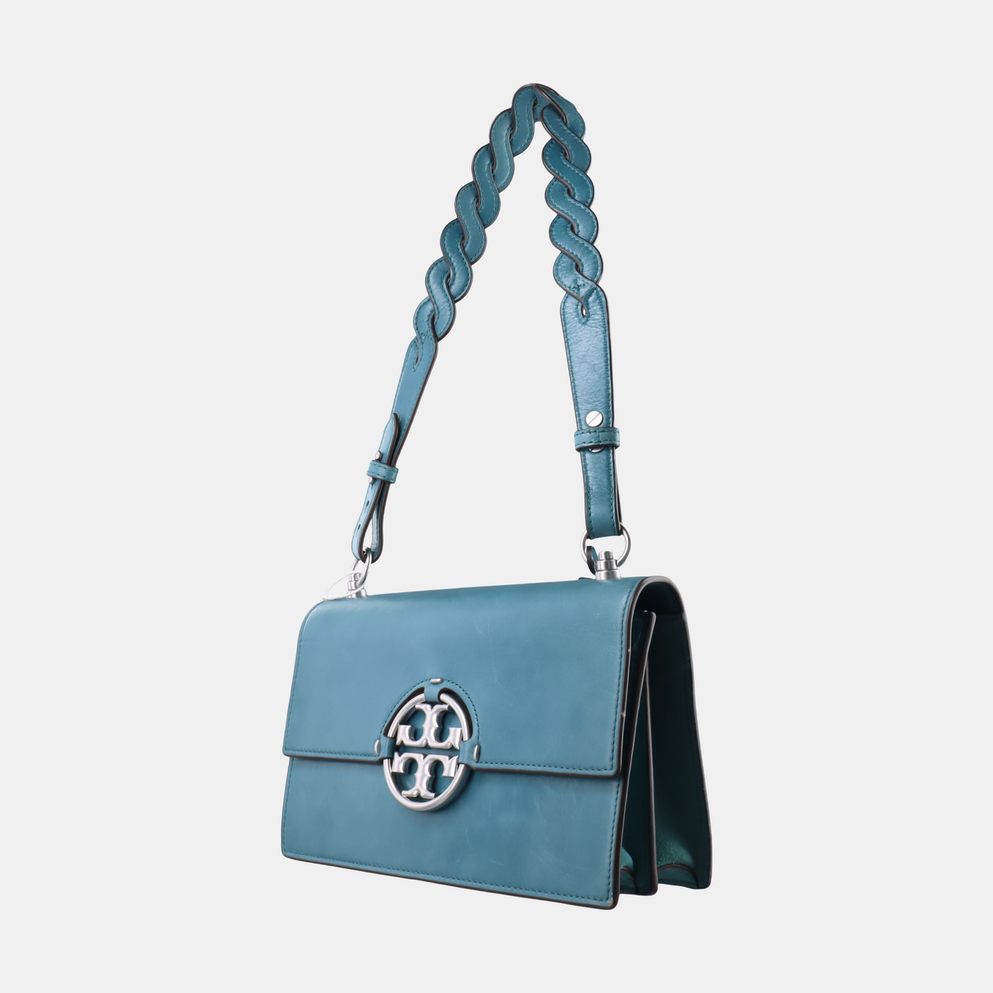 TORY BURCH Miller Blue cowhide single shoulder bag Silver Hardware Removable shoulder strap-(SKU)-14132600