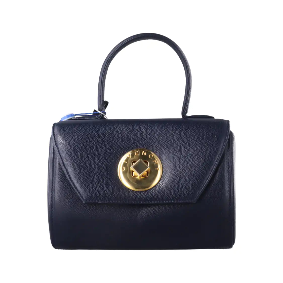 GIVENCHY Box Bag Dark Blue Leather Handbag Golden hardware-(SKU)-12936478