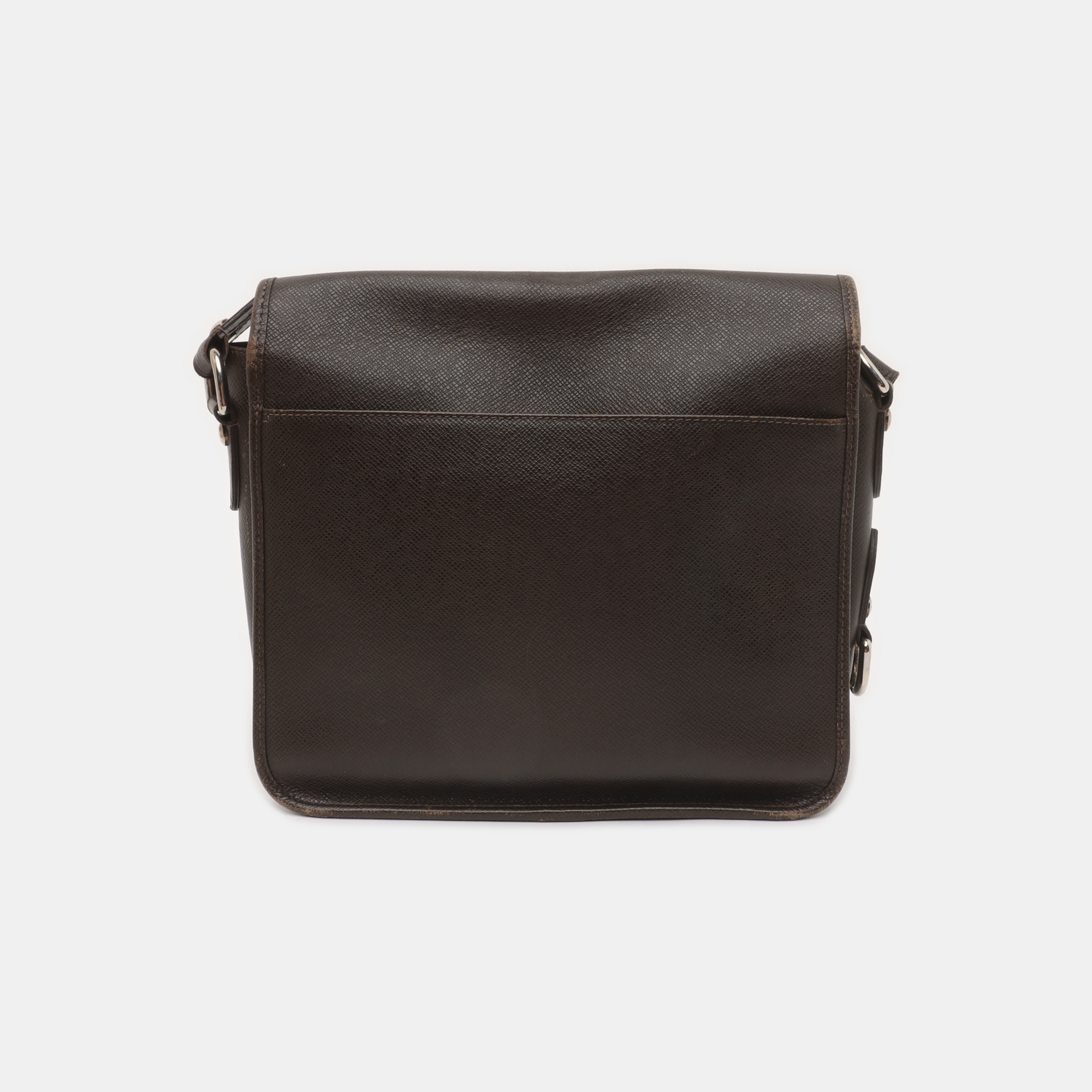 LOUIS VUITTON ANDREI Dark brown cowhide postman bag crossbody bag, shoulder bag Silver Hardware-(SKU)-930085105