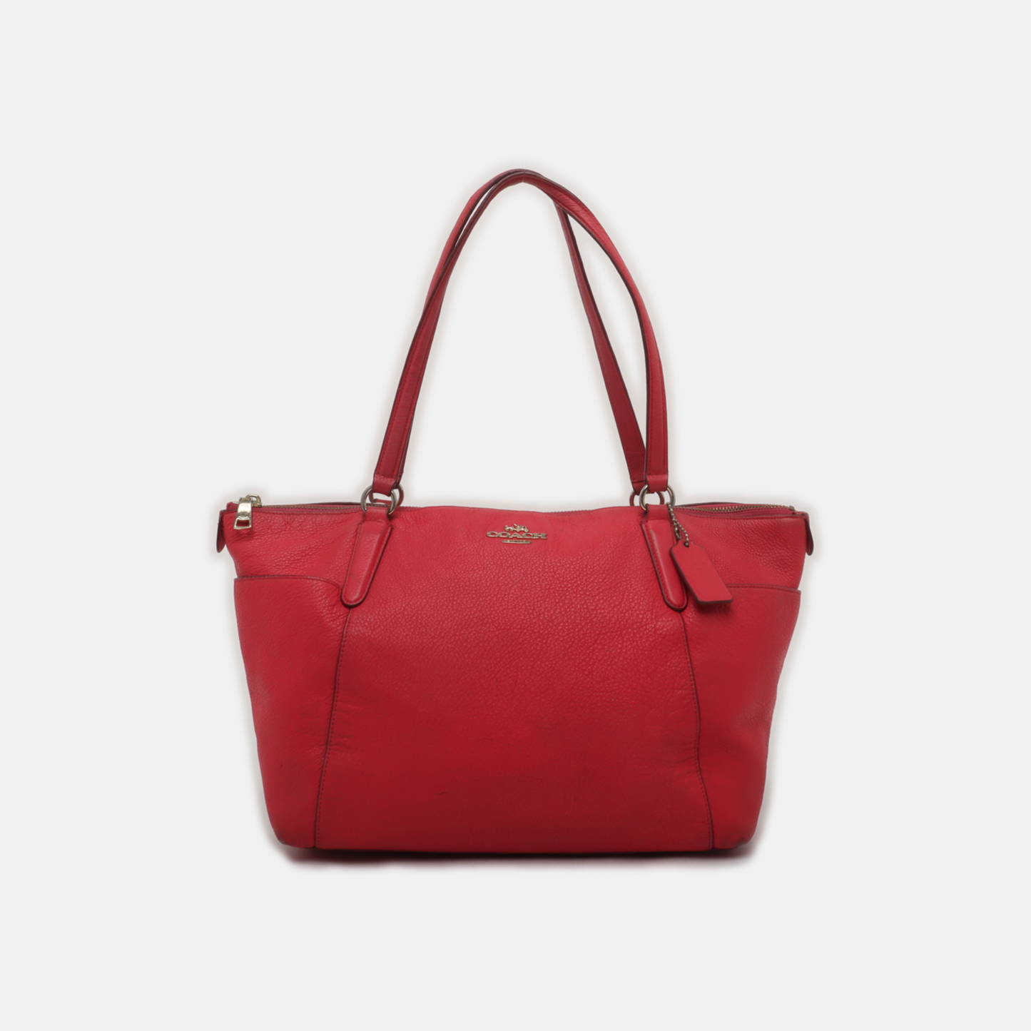 COACH CHARLIE CARRYALL Fuchsia Cowhide Carriage Shoulder Bag Handbag Golden hardware-(SKU)-939765439