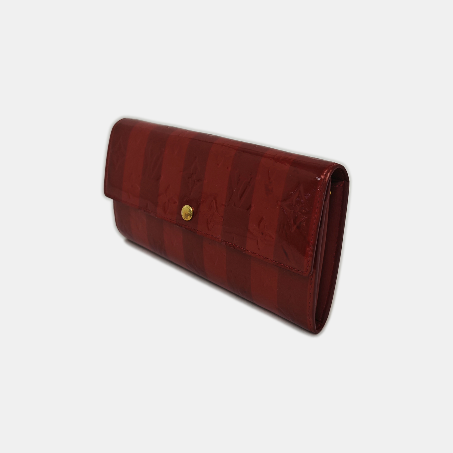LOUIS VUITTON PORTE MONNAIE Multicolor Patent Leather Monogram Embossed Wallet Golden hardware-(SKU)-938255426