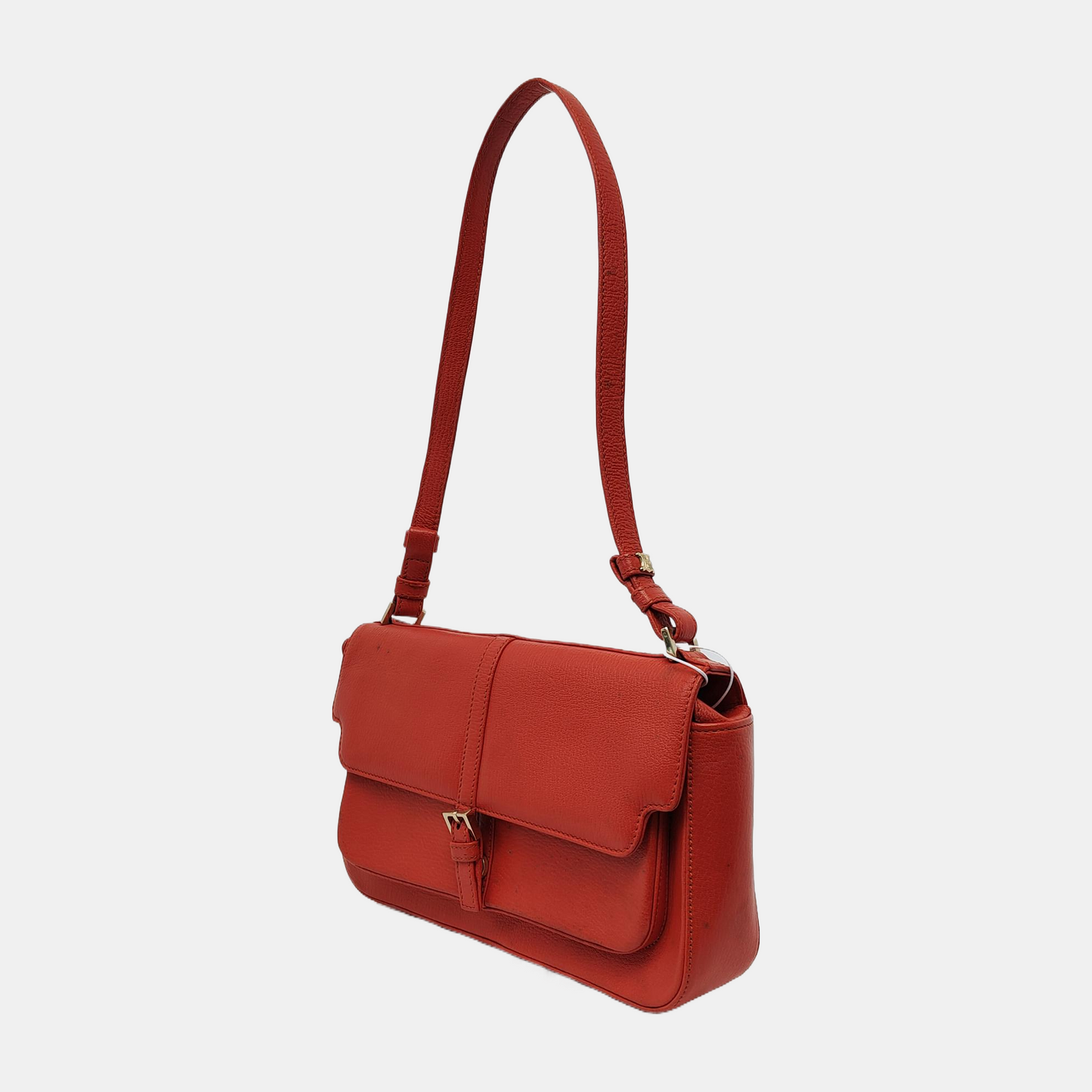 CELINE Red Calf Leather Crossbody Shoulder Bag Tote Golden hardware-(SKU)-941984200