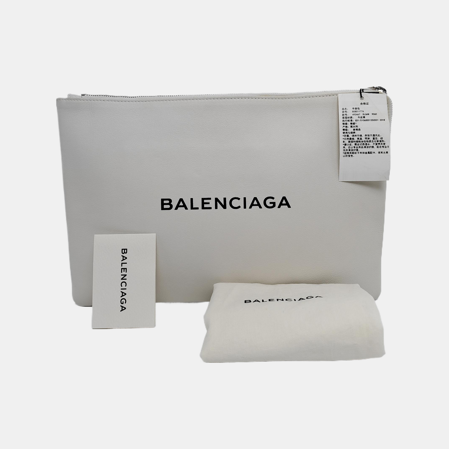 BALENCIAGA Cash White cowhide floral handbag Silver Hardware-(SKU)-940170346