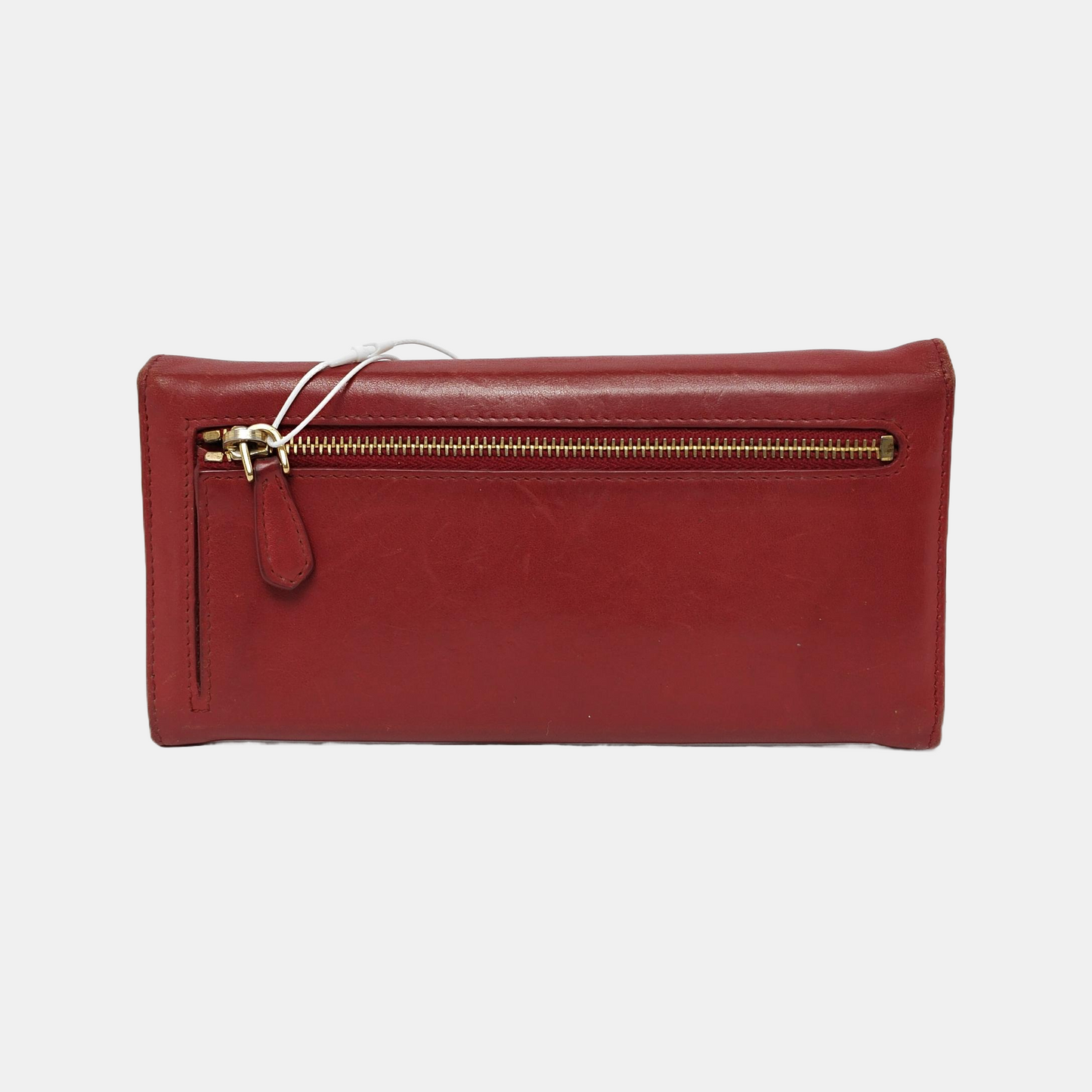 PRADA Red Cowhide Logo Wallet Golden hardware-(SKU)-942850390