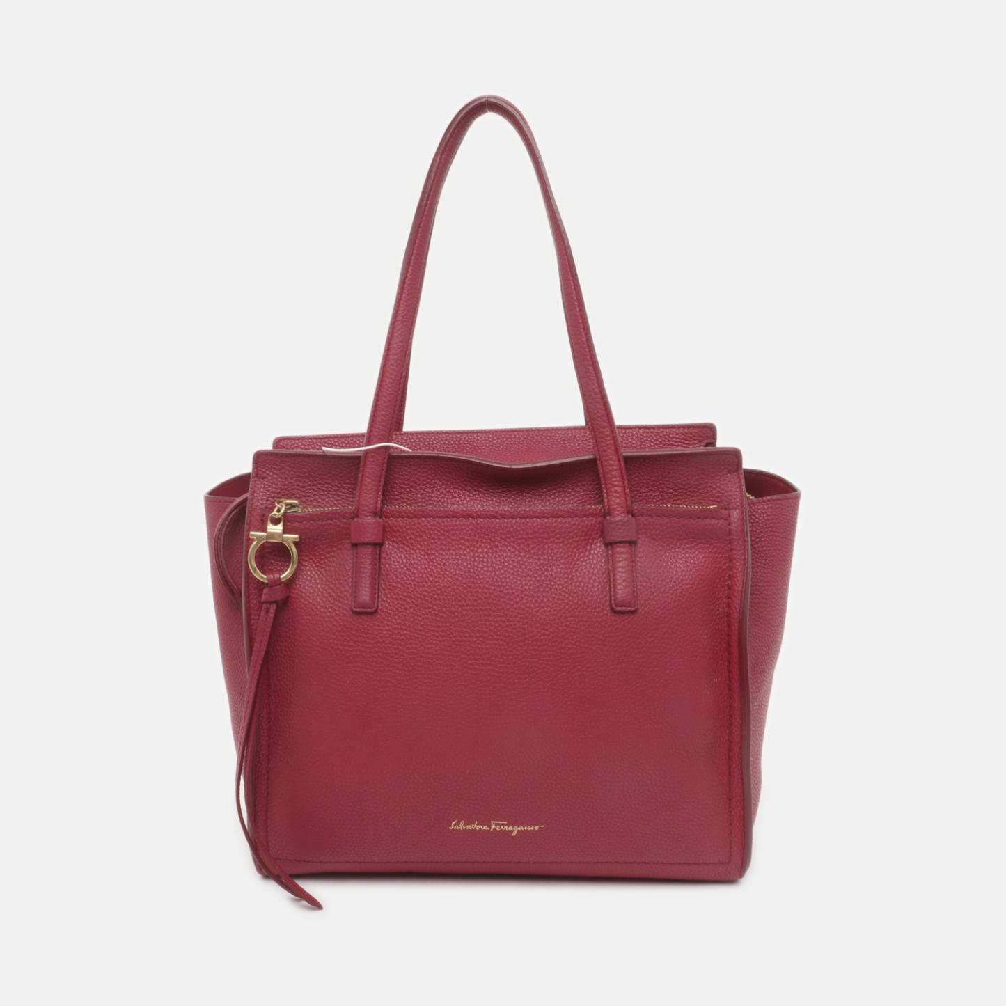 FERRAGAMO Amy Medium size Fuchsia Cowhide Leather Shoulder Bag Golden hardware-(SKU)-939936787