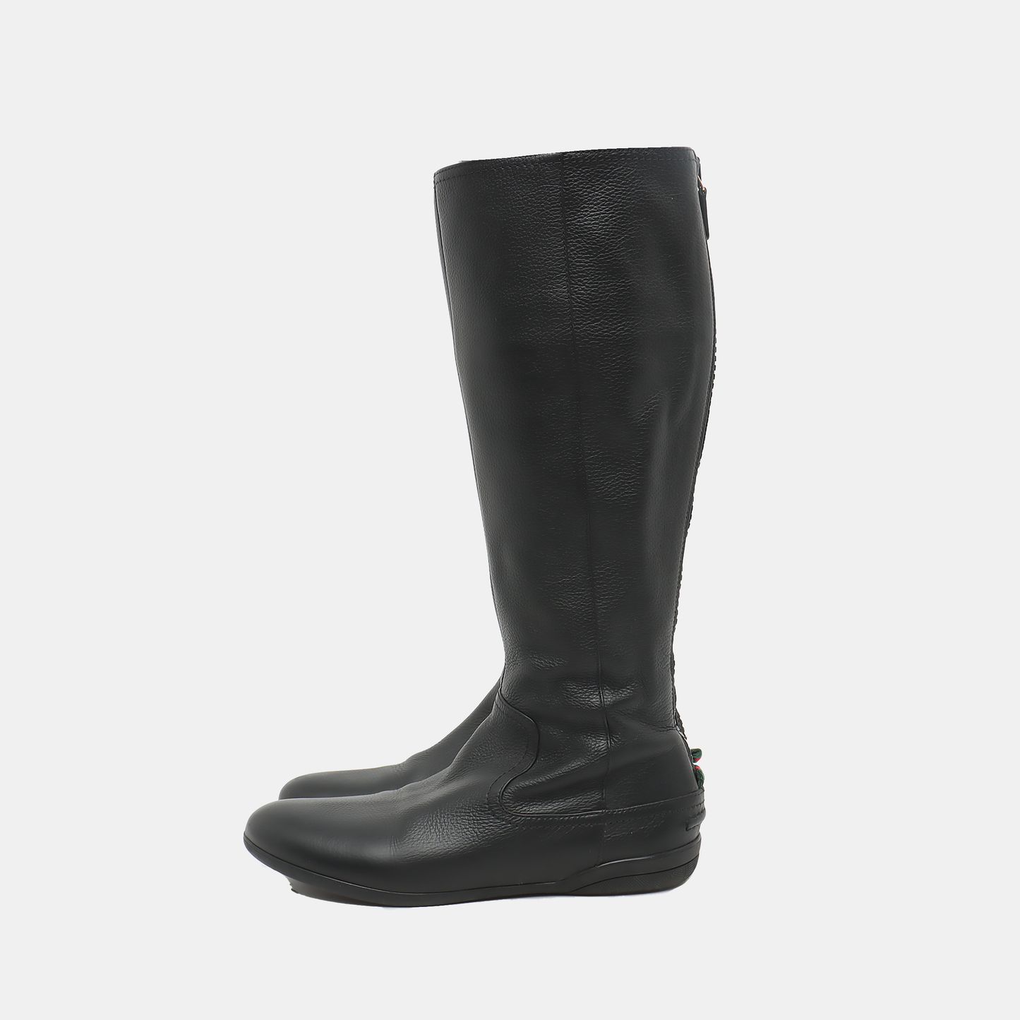GUCCI 36code Autumn Winter Black Leather Women's Tall Boots-(SKU)-933739964
