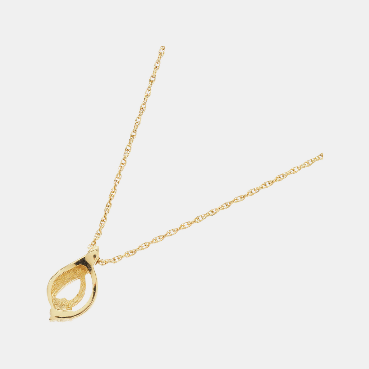 DIOR Twist Round Gold Alloy Artificial Crystal Embedded Necklace Length45cm-(SKU)-942571646