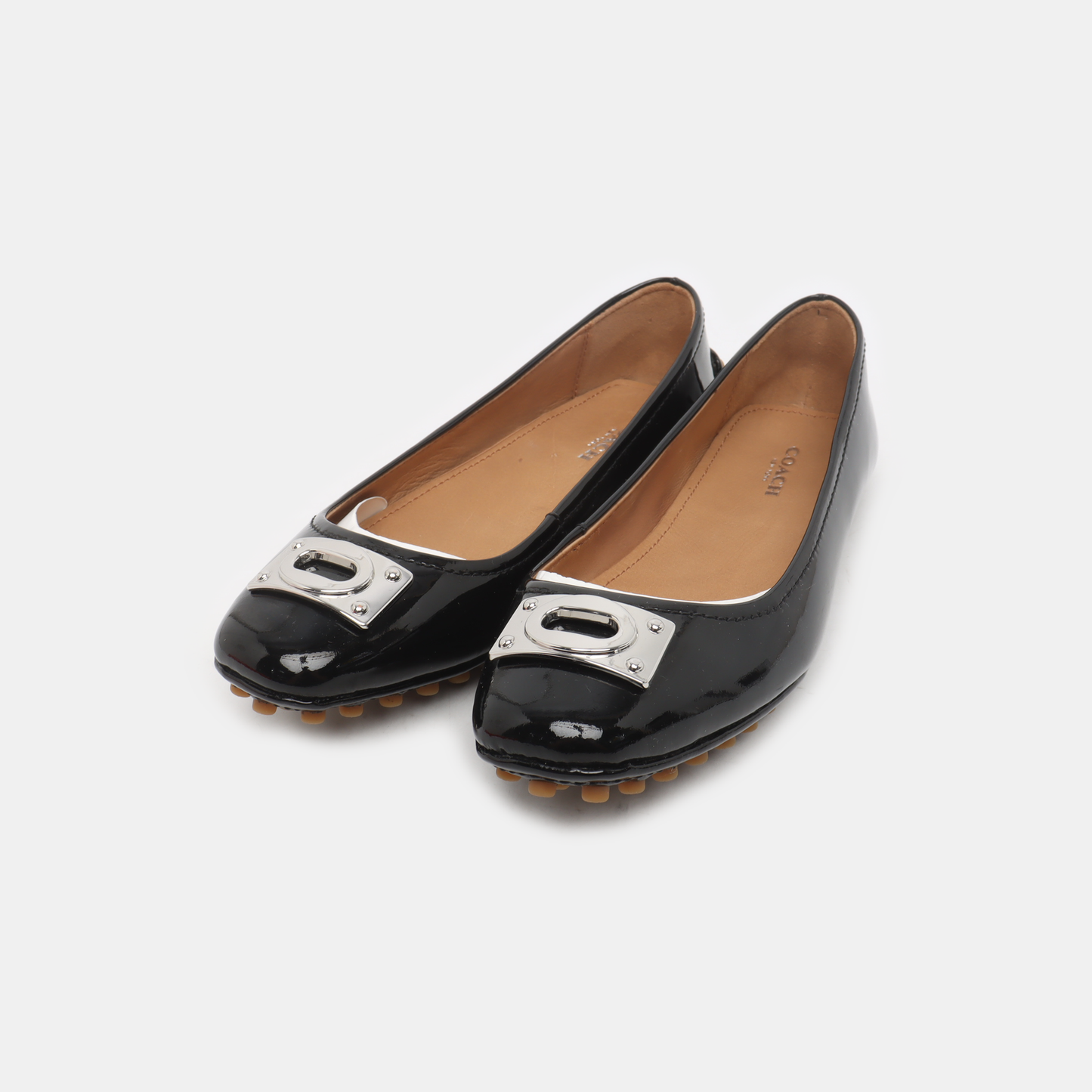 COACH 35.5code Women's Low Heel Leather Shoes Black Spring-(SKU)-14477491