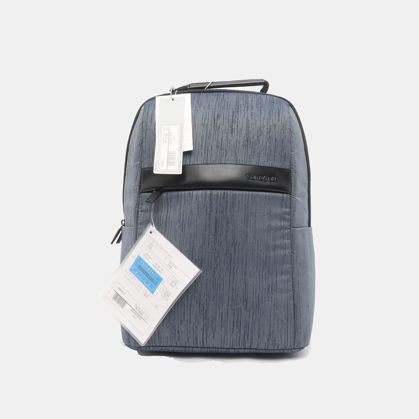 Samsonite Dark Blue Fabric Backpack Ruthenium color hardware-(SKU)-933357500