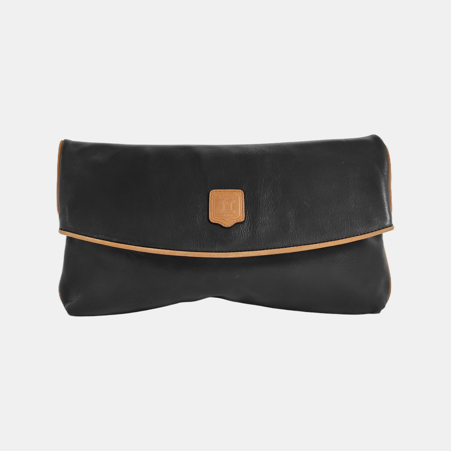 CELINE MACADAM CLUTCHES Black Cowhide Clutch Golden hardware-(SKU)-943509063