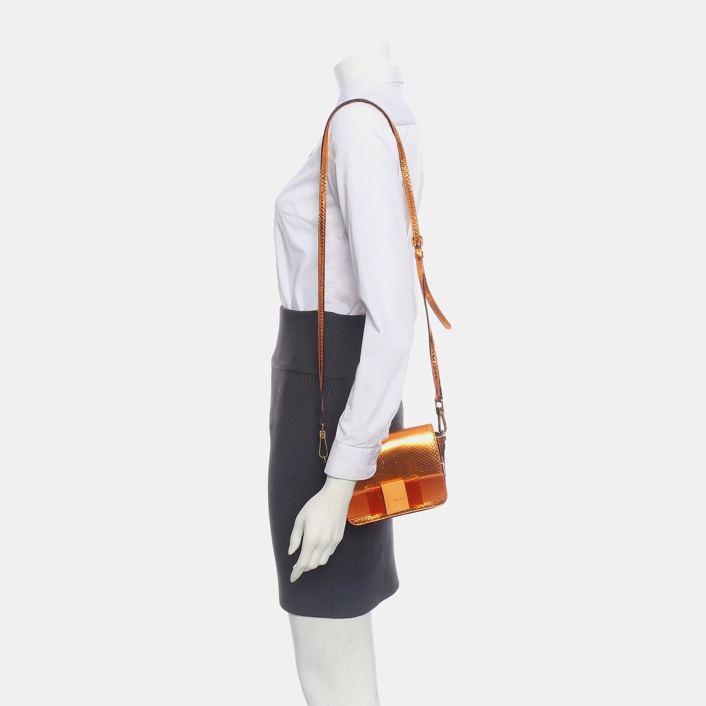 BURBERRY Golden Cowhide Sling Bag Single Shoulder Bag Golden hardware Removable shoulder strap-(SKU)-939200575