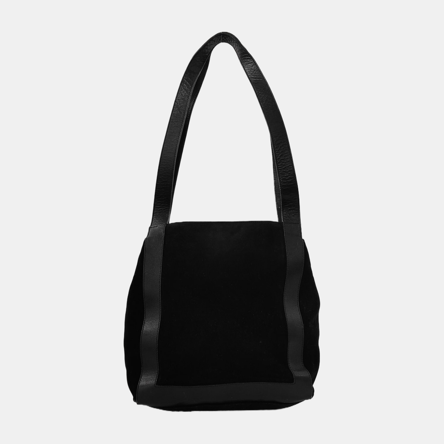 CELINE Tote bag Black Suede Leather Shoulder and Handbag Golden hardware-(SKU)-941997347