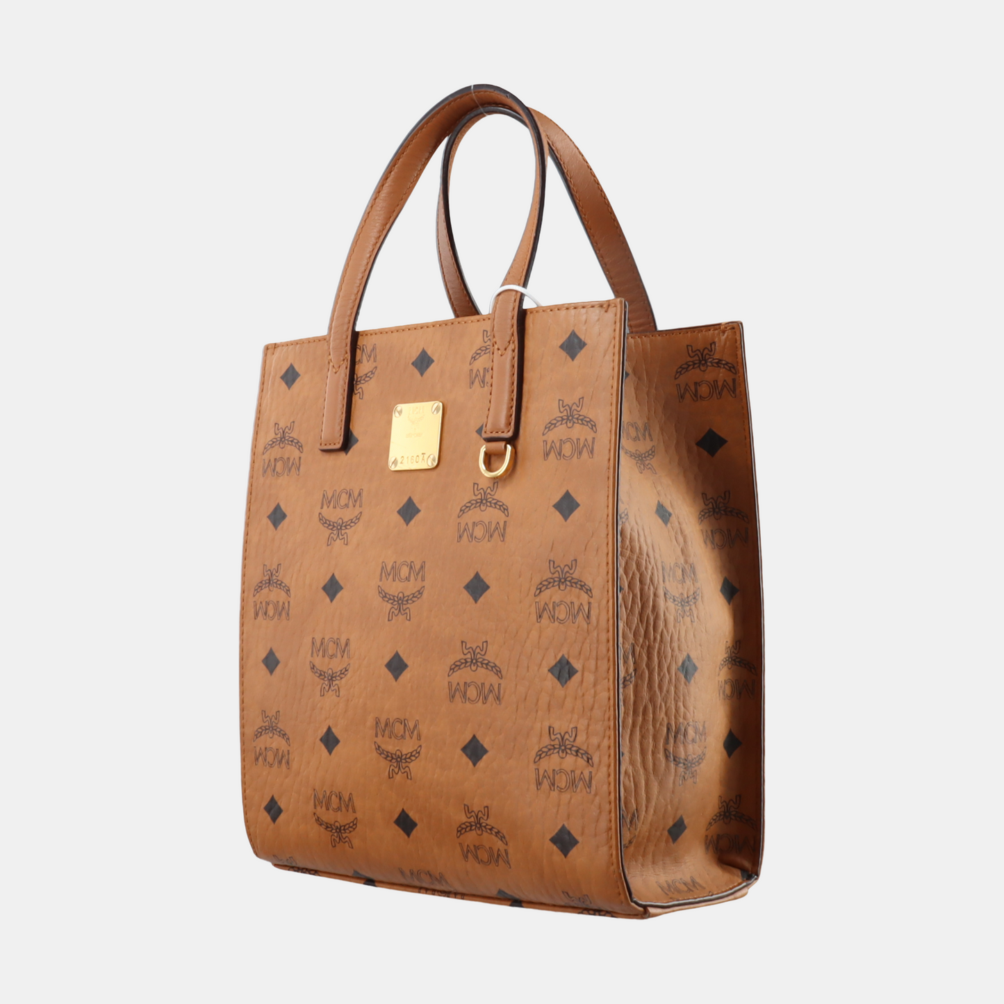 MCM KLASSIK mini Cognac Coated Canvas Monogram Single Shoulder Bag Golden hardware Removable shoulder strap-(SKU)-14432552