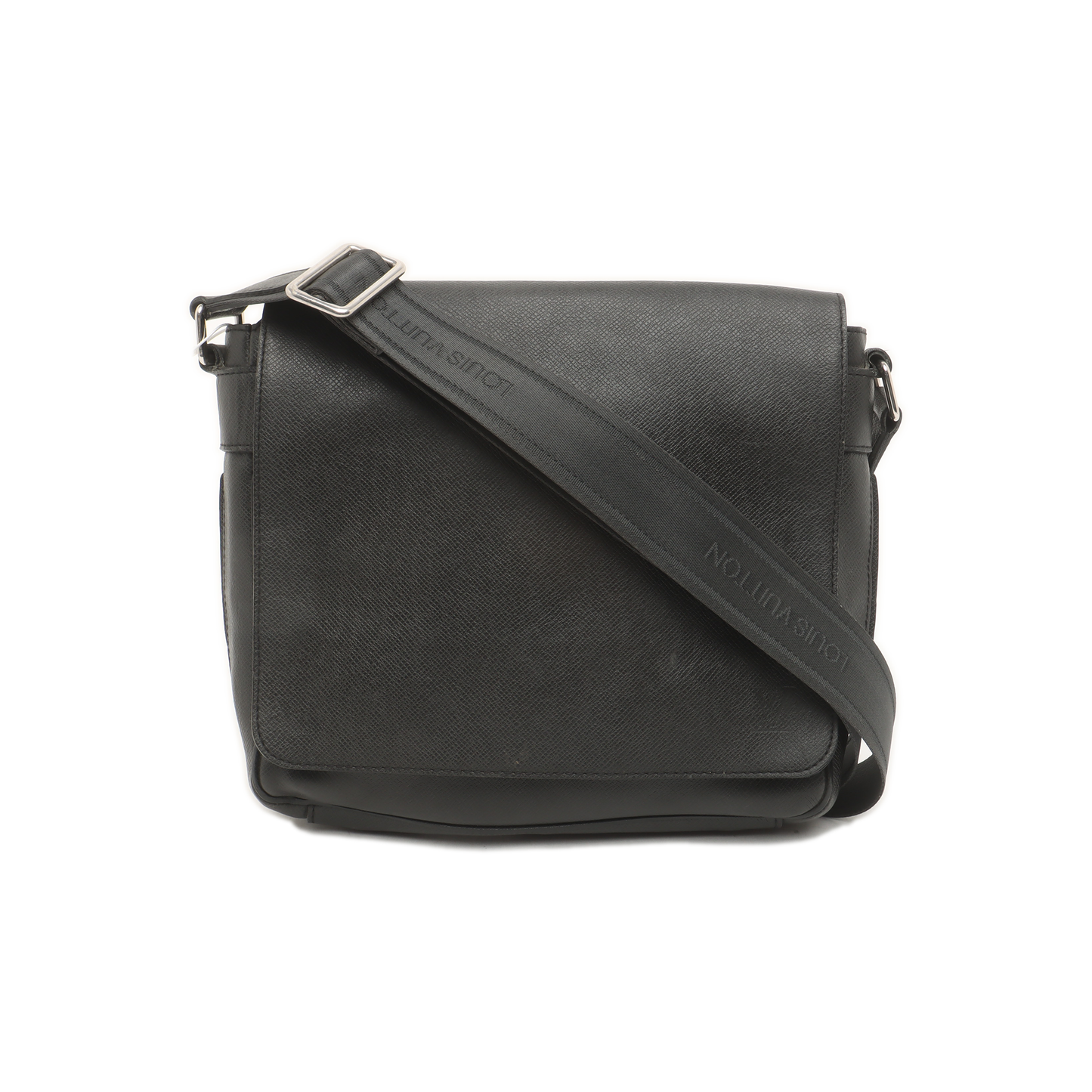 LOUIS VUITTON Black Cowhide Single Shoulder Bag Crossbody Bag Silver Hardware-(SKU)-939481514