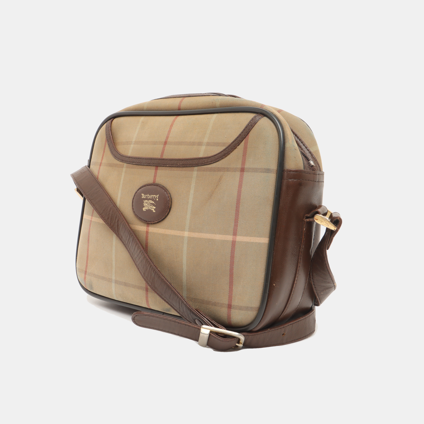 BURBERRY Camera Bag Brown Canvas Crossbody Single Shoulder Bag Golden hardware-(SKU)-936478276