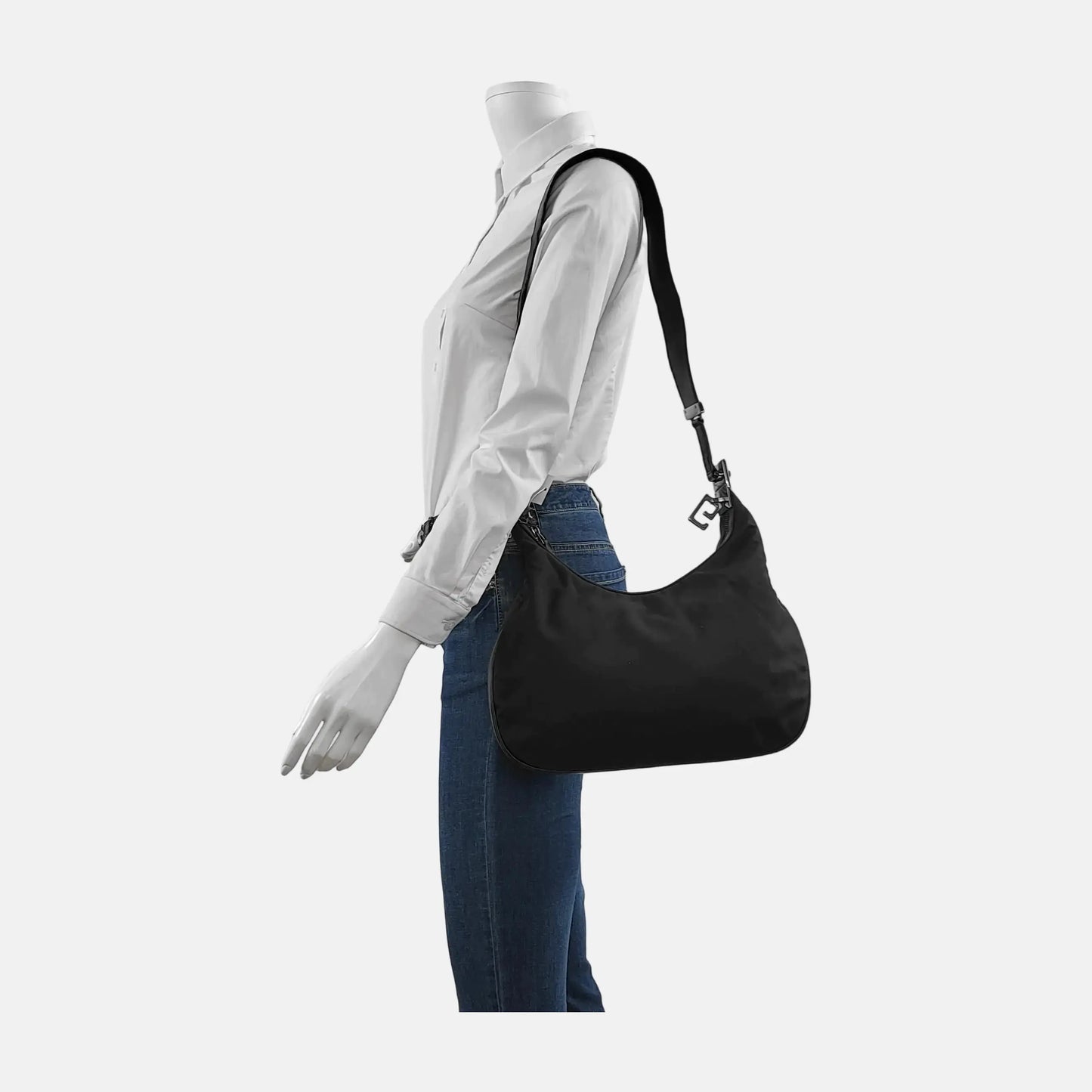GUCCI Creole Black Canvas Single Shoulder Bag Tote Ruthenium color hardware-(SKU)-945095725