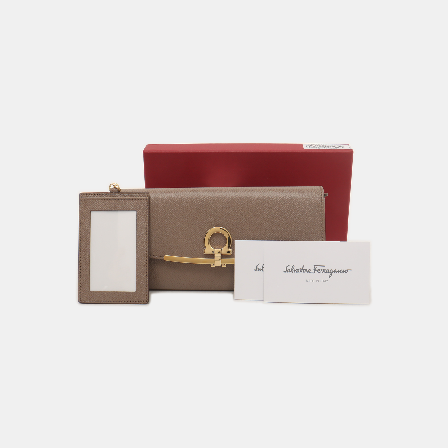 FERRAGAMO Gancini Gray Cowhide Wallet Sub-bag-(SKU)-938663979
