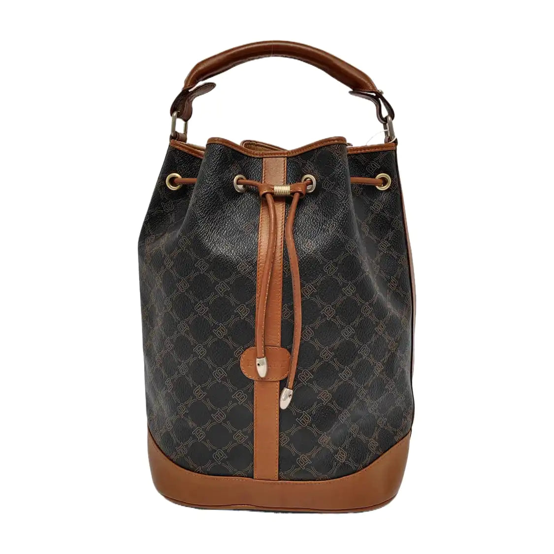 BALLY Bucket bag Black Coated Canvas Tote Bag Golden hardware-(SKU)-943650980