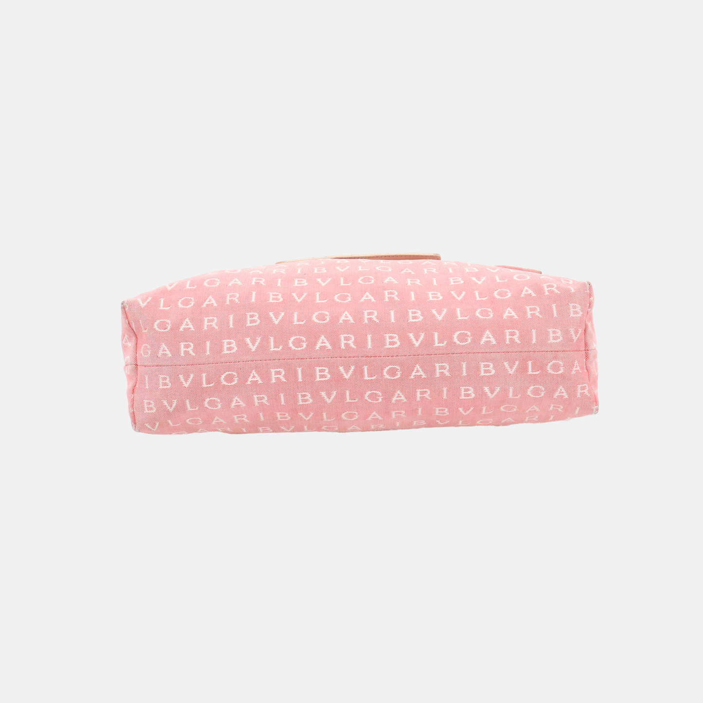 BVLGARI LA MANIE DES LOGOS Pink Canvas Jacquard Crossbody Shoulder Bag Silver Hardware Removable shoulder strap-(SKU)-13296603