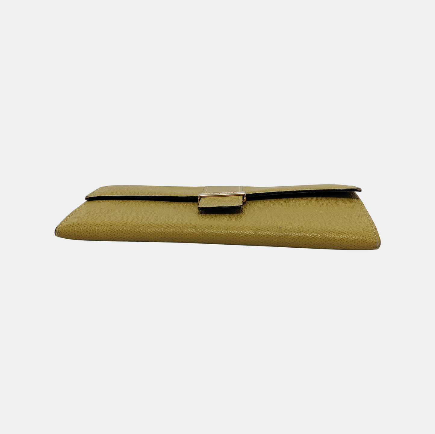 CELINE Yellow Cow Leather Embossed Wallet Golden hardware-(SKU)-944838717