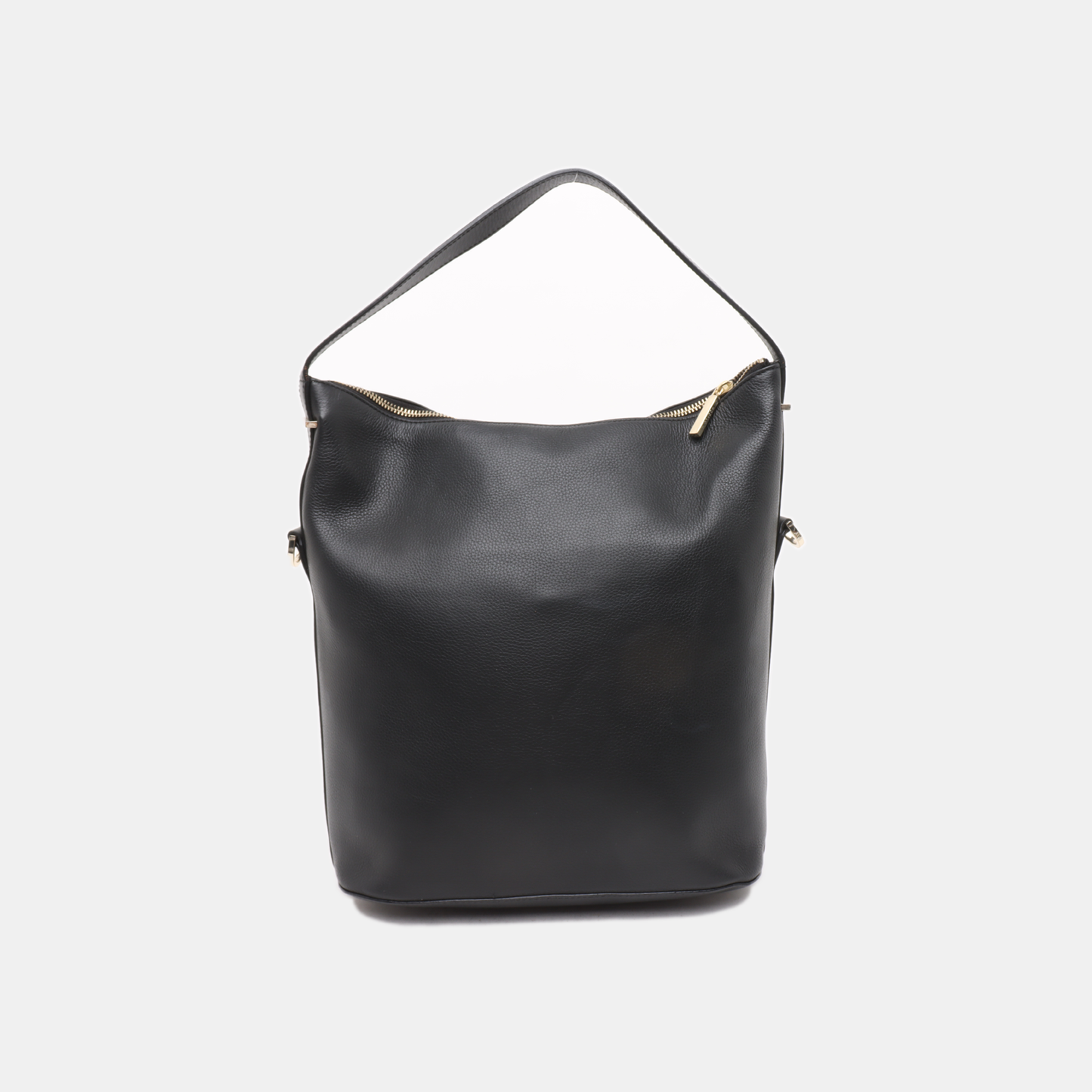 MODALU Bucket bag Black Leather Single Shoulder Bag Handbag Crossbody Golden hardware Removable shoulder strap-(SKU)-14487317