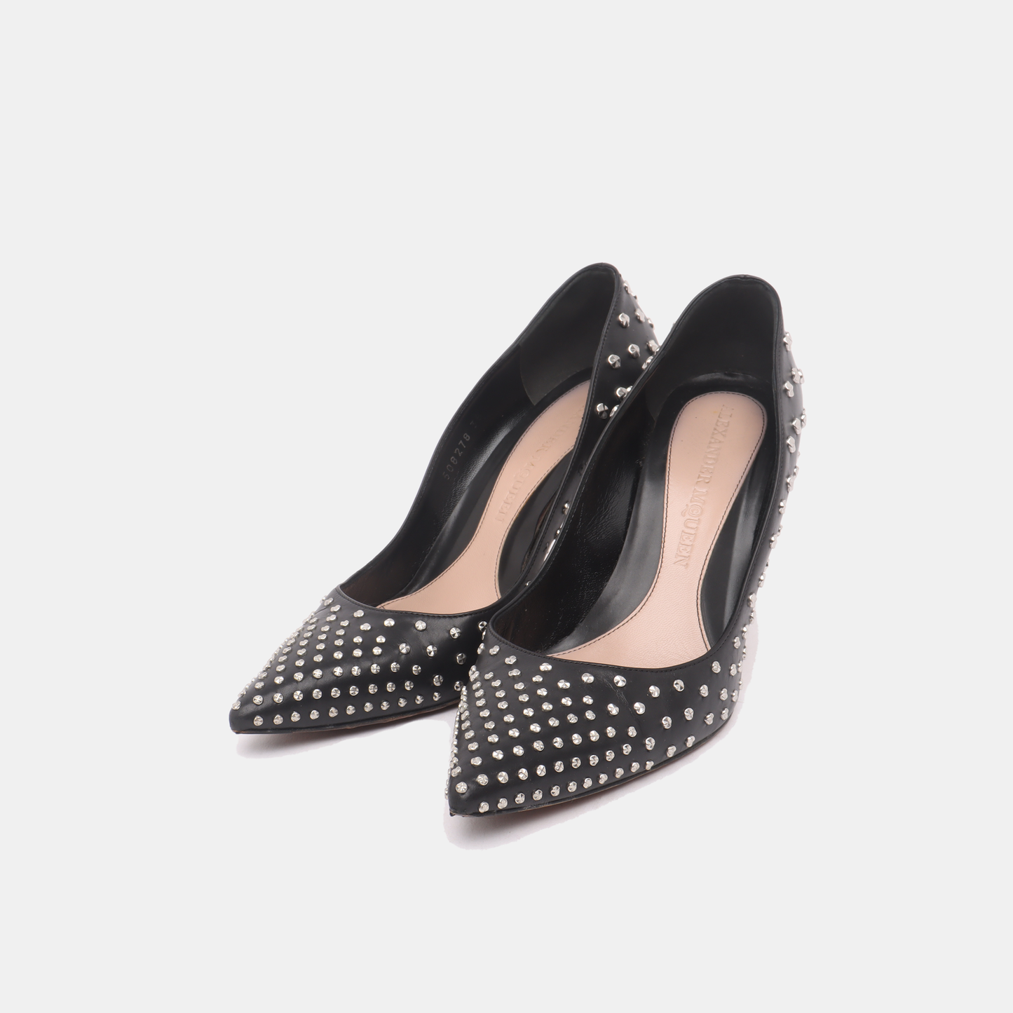 Alexander McQUEEN 38code Women's High Heel Leather Shoes Black Summer-(SKU)-13811463