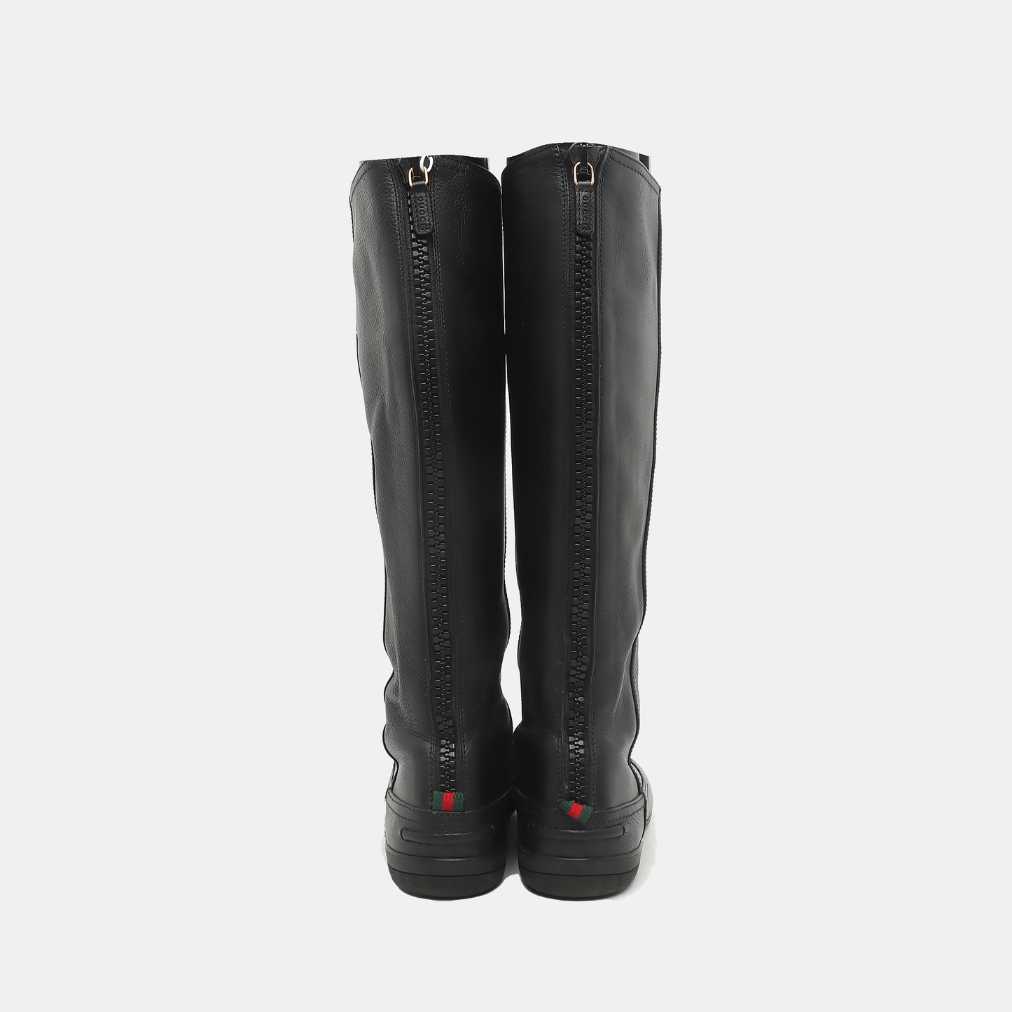 GUCCI 36code Autumn Winter Black Leather Women's Tall Boots-(SKU)-933739964