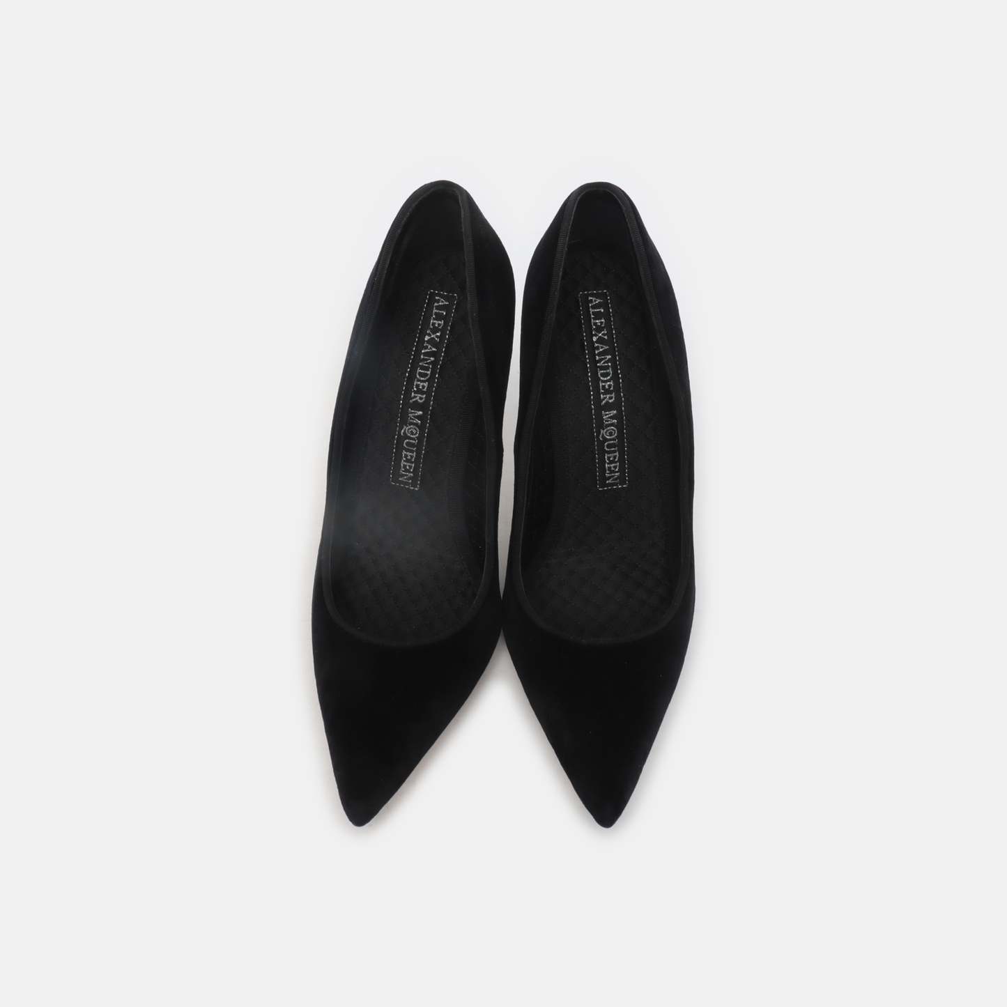 Alexander McQUEEN 37code Summer Black Suede Leather Women's High Heels-(SKU)-13863672