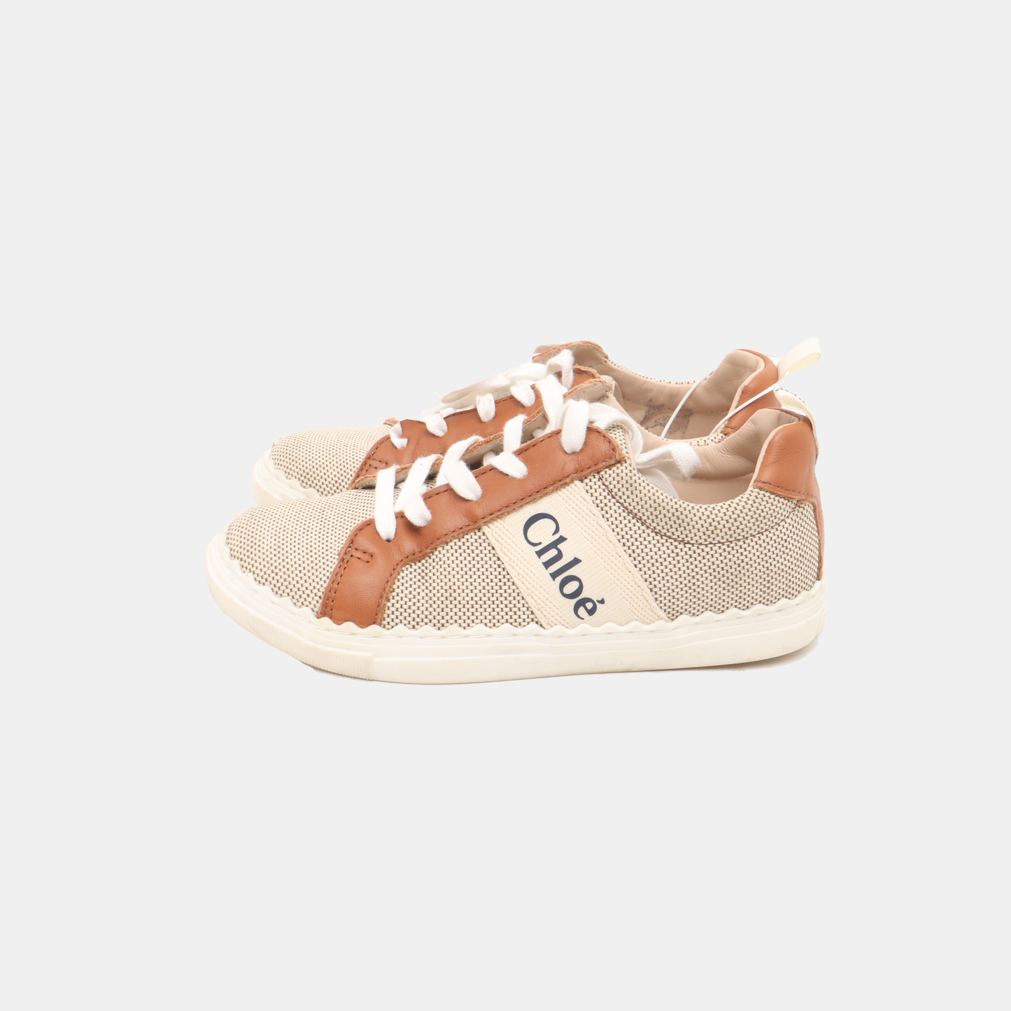 Chloé 32code Autumn and Spring Beige Fabric Women's Athletic Casual Shoes-(SKU)-933067743