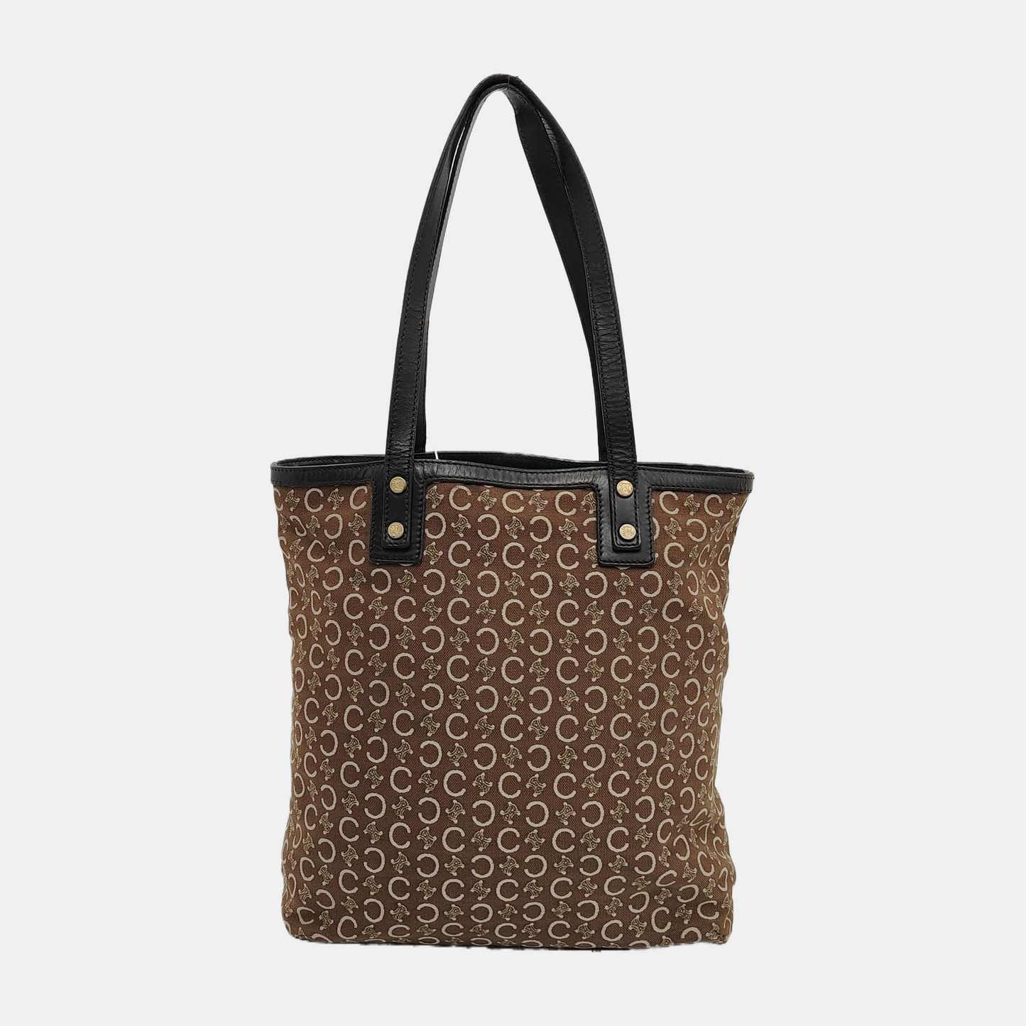 CELINE Brown Canvas Triumph Single Shoulder Bag Tote Bag Golden hardware-(SKU)-945086519