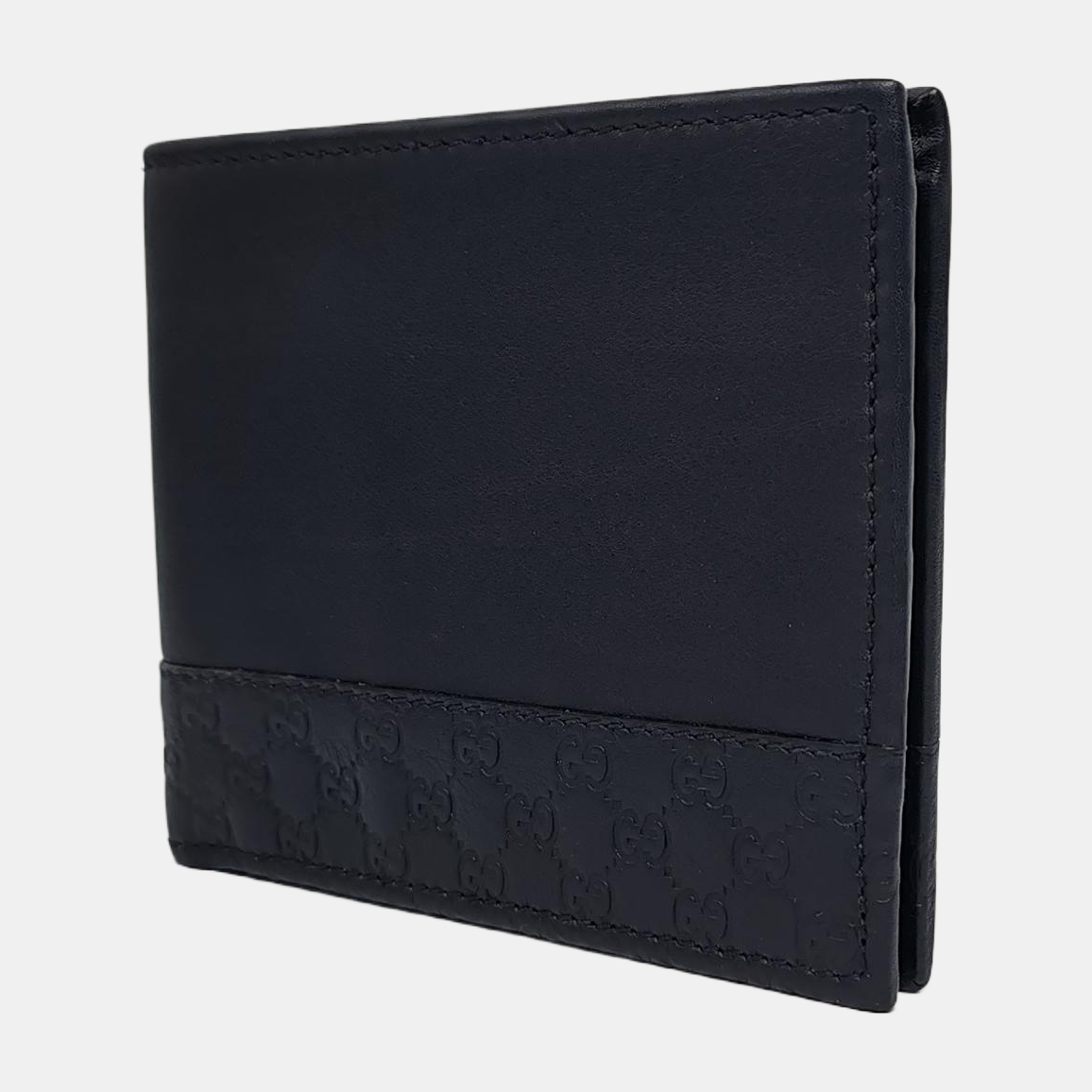 GUCCI Dark blue leather old-favorite textured wallet-(SKU)-945235546