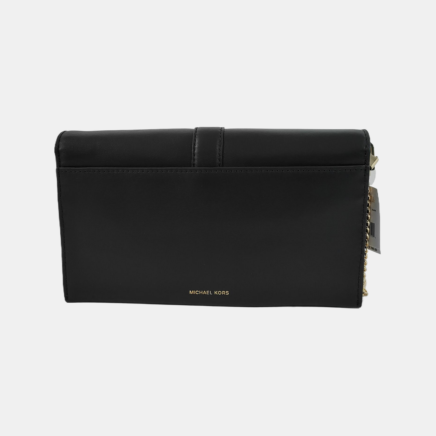 MICHAEL KORS Black Leather Embellished Shoulder Bag Crossbody Golden hardware Removable shoulder strap-(SKU)-942807098