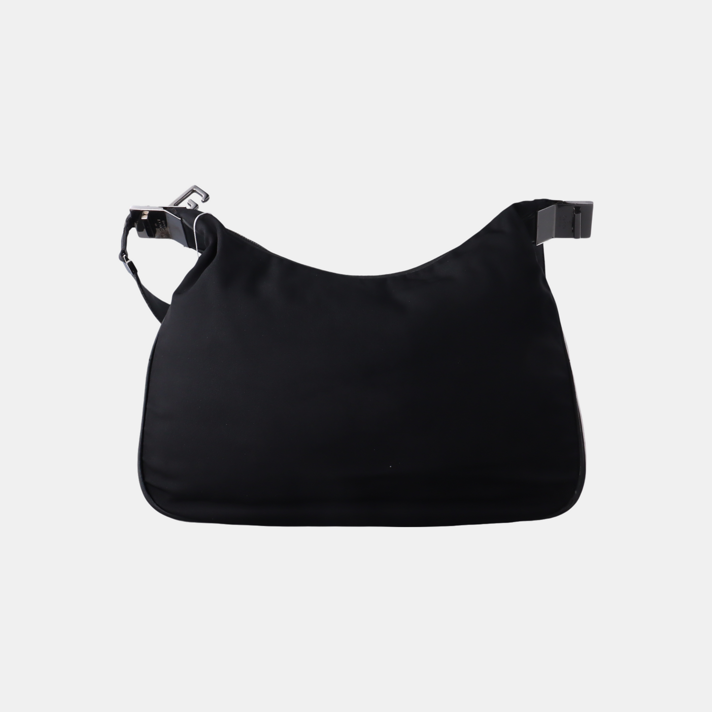 GUCCI Black Fabric Single Shoulder Bag Silver Hardware-(SKU)-13013526