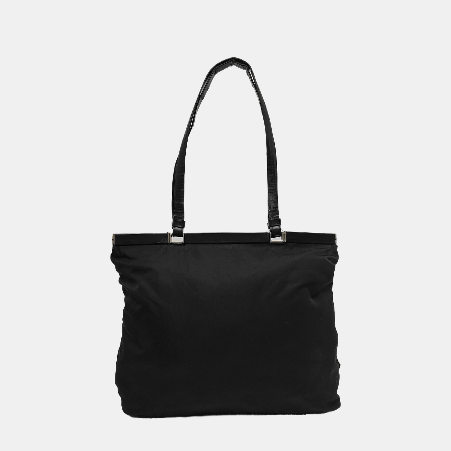 PRADA Tote bag Black Nylon Single Shoulder Bag Tote Bag Silver Hardware-(SKU)-941056394
