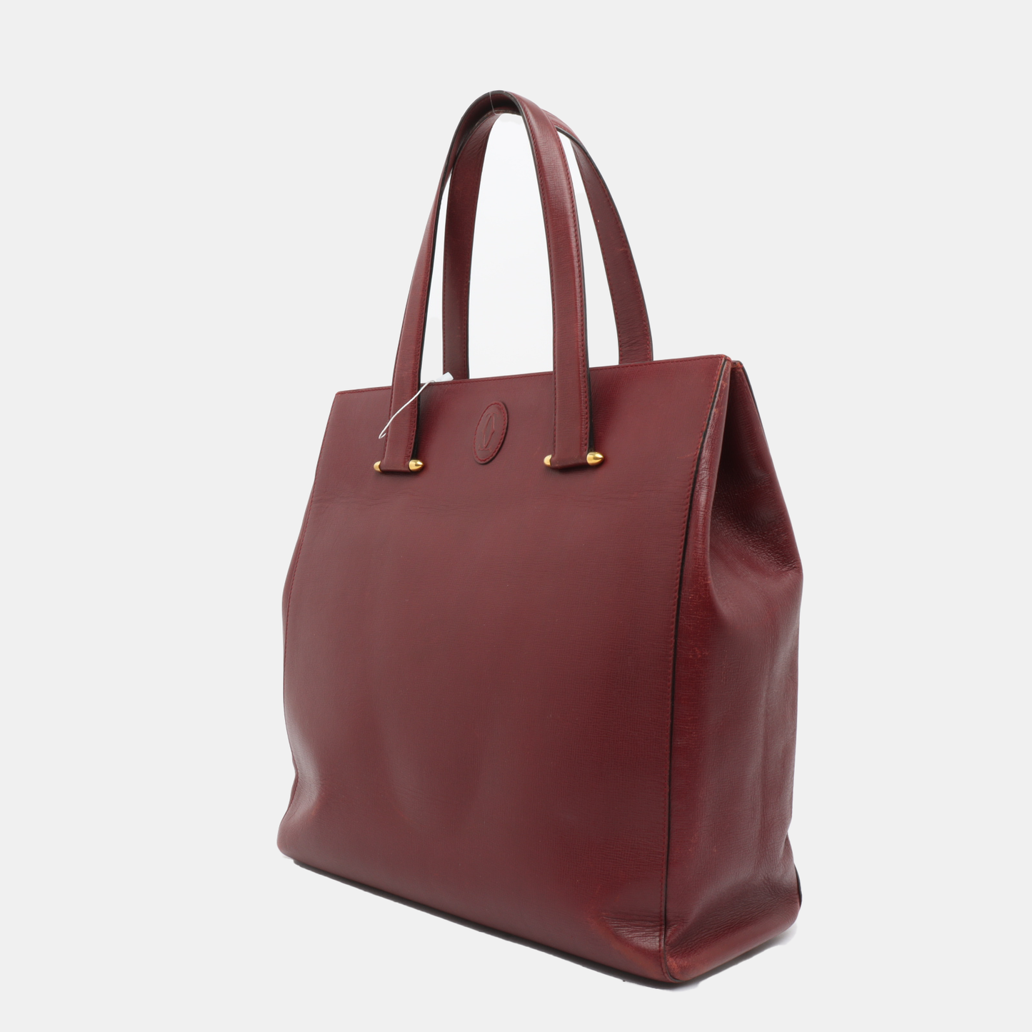 Cartier Tote bag Burgundy Cowhide Studs Shoulder Bag Handbag Golden hardware-(SKU)-12225119