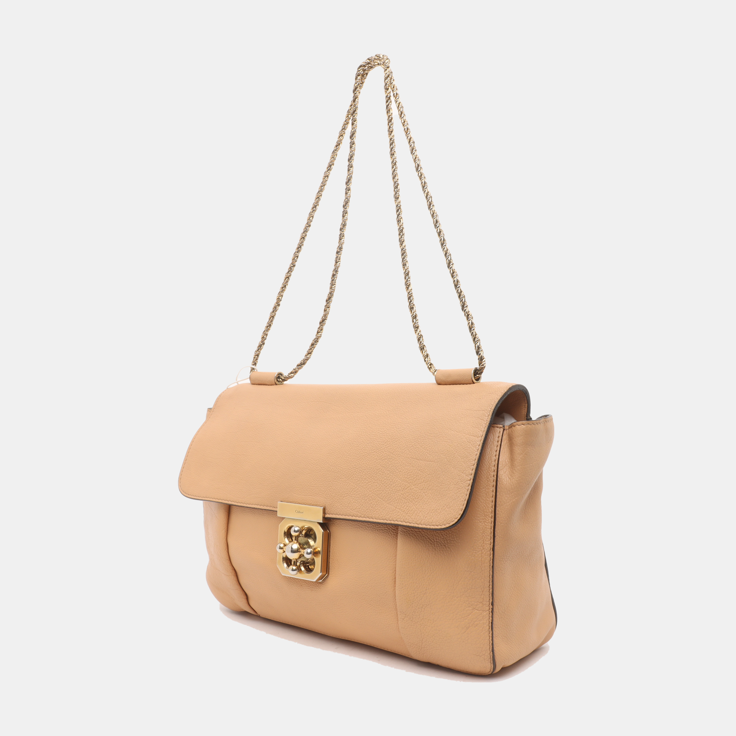 Chloé Elsie Nude Pink Leather Single Shoulder Bag Crossbody Bag Golden hardware-(SKU)-933934361