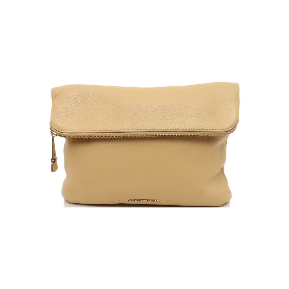 EMPORIO ARMANI Khaki Calf Leather Crossbody Shoulder Bag Golden hardware Removable shoulder strap-(SKU)-933628444