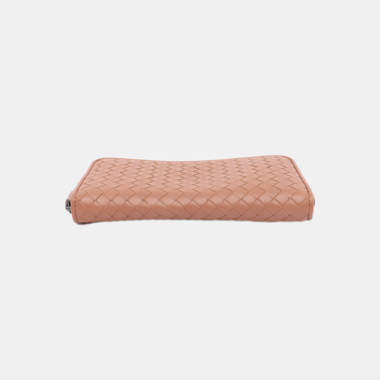 BOTTEGA VENETA Pink Cowhide Woven Wallet Black hardware-(SKU)-13502848