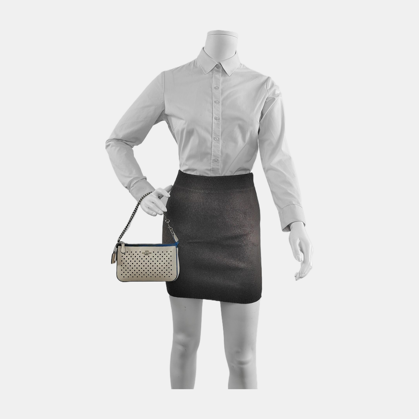 COACH NOLITA White Leather Carriage Cutout Tote Bag Silver Hardware-(SKU)-942280328