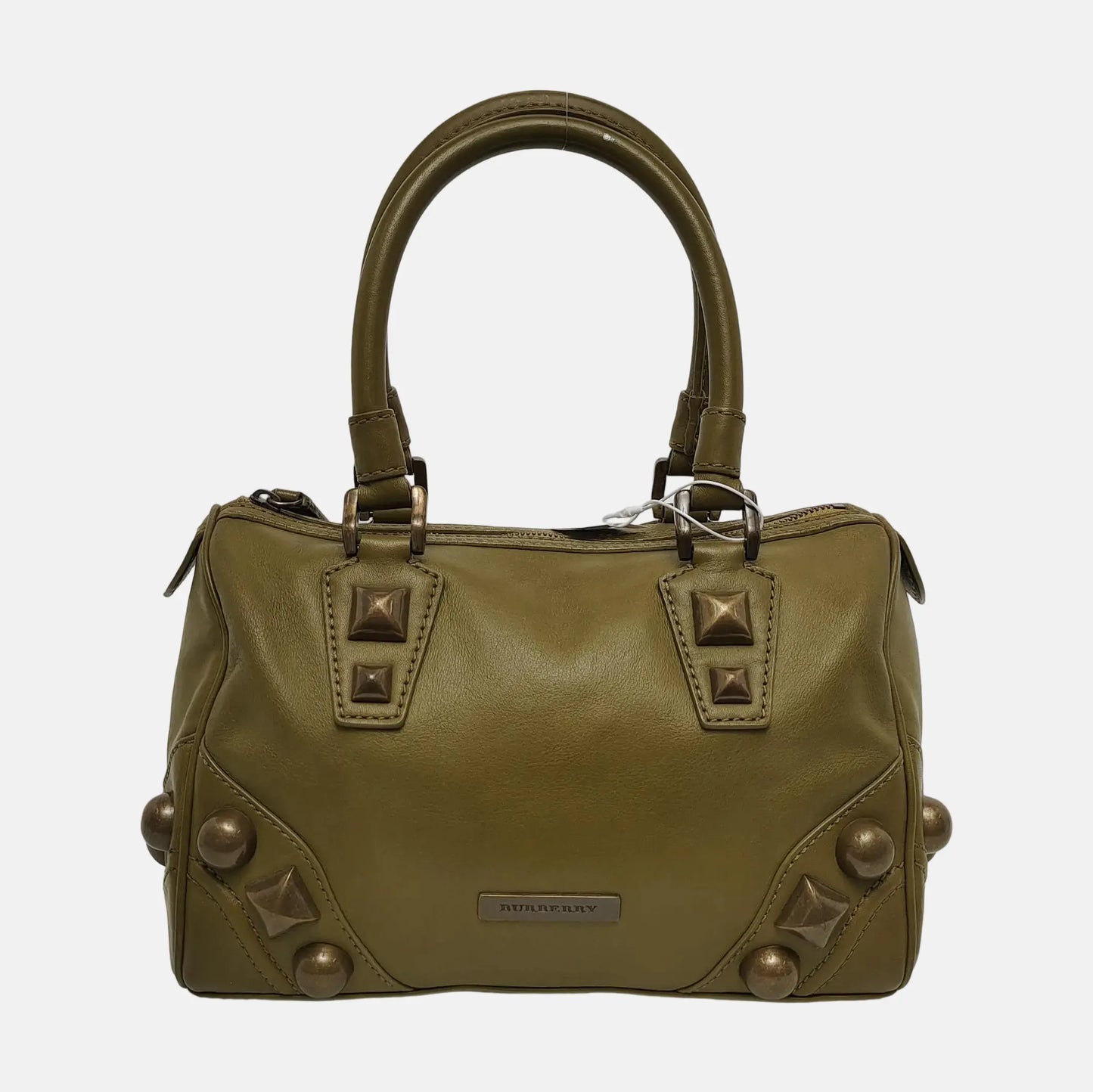BURBERRY Green Cowhide Studs Handbag Golden hardware-(SKU)-944901889