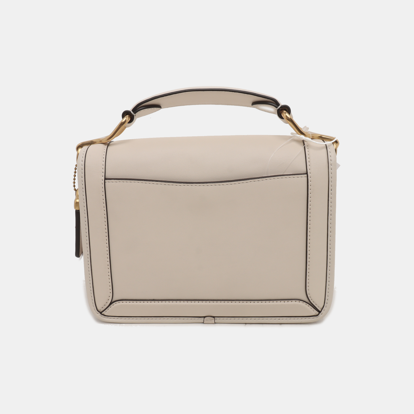 COACH White cowhide carriage single shoulder bag crossbody bag handbag Golden hardware Removable shoulder strap-(SKU)-935360899