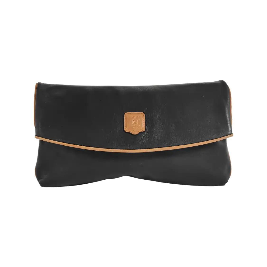 CELINE MACADAM CLUTCHES Black Cowhide Clutch Golden hardware-(SKU)-943509063